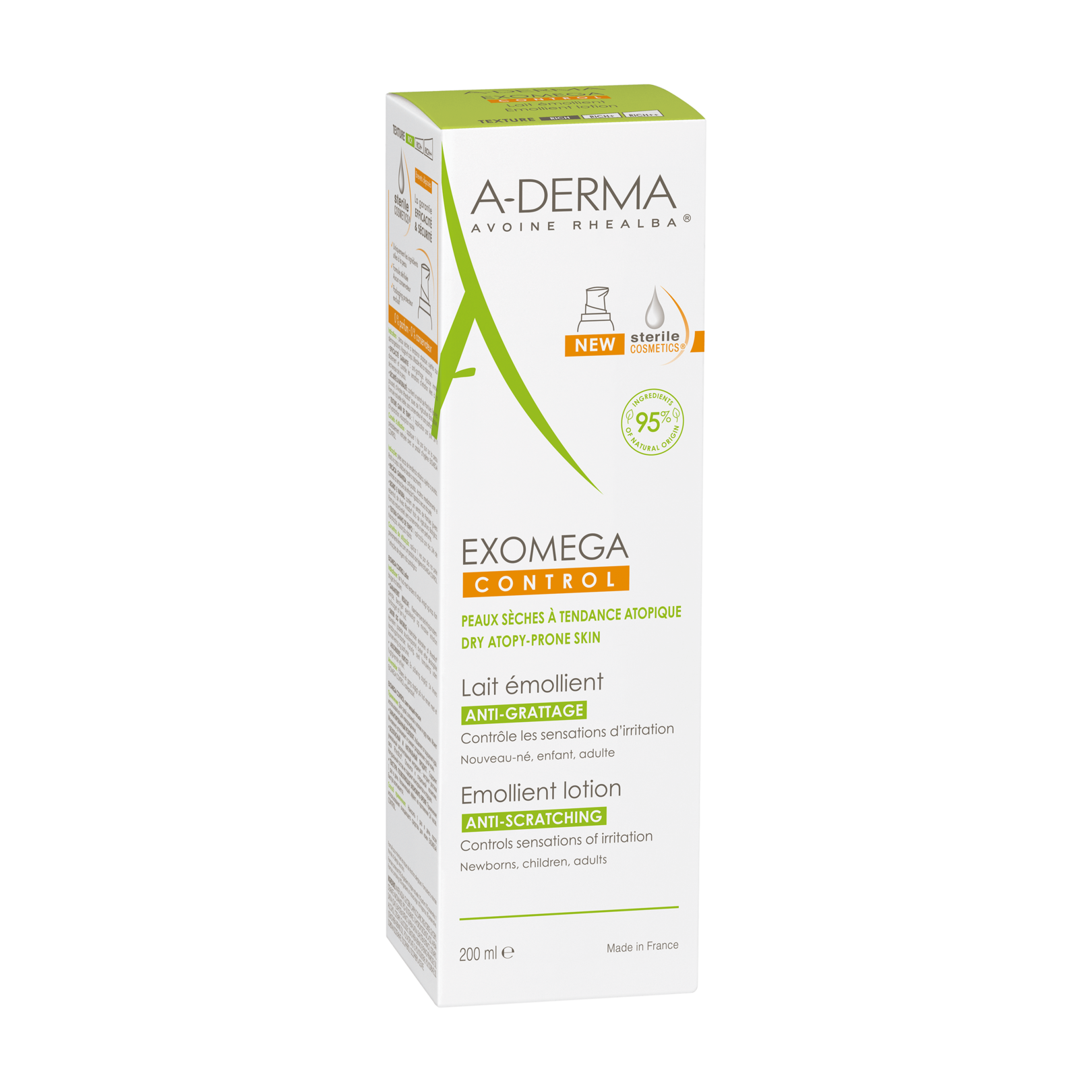 Loción emoliente cosmética estéril