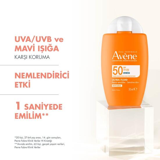 Ultra Fluid Invisible SPF50 Normal ve Karma Ciltler İçin Çok Yüksek Korumalı Güneş Kremi 