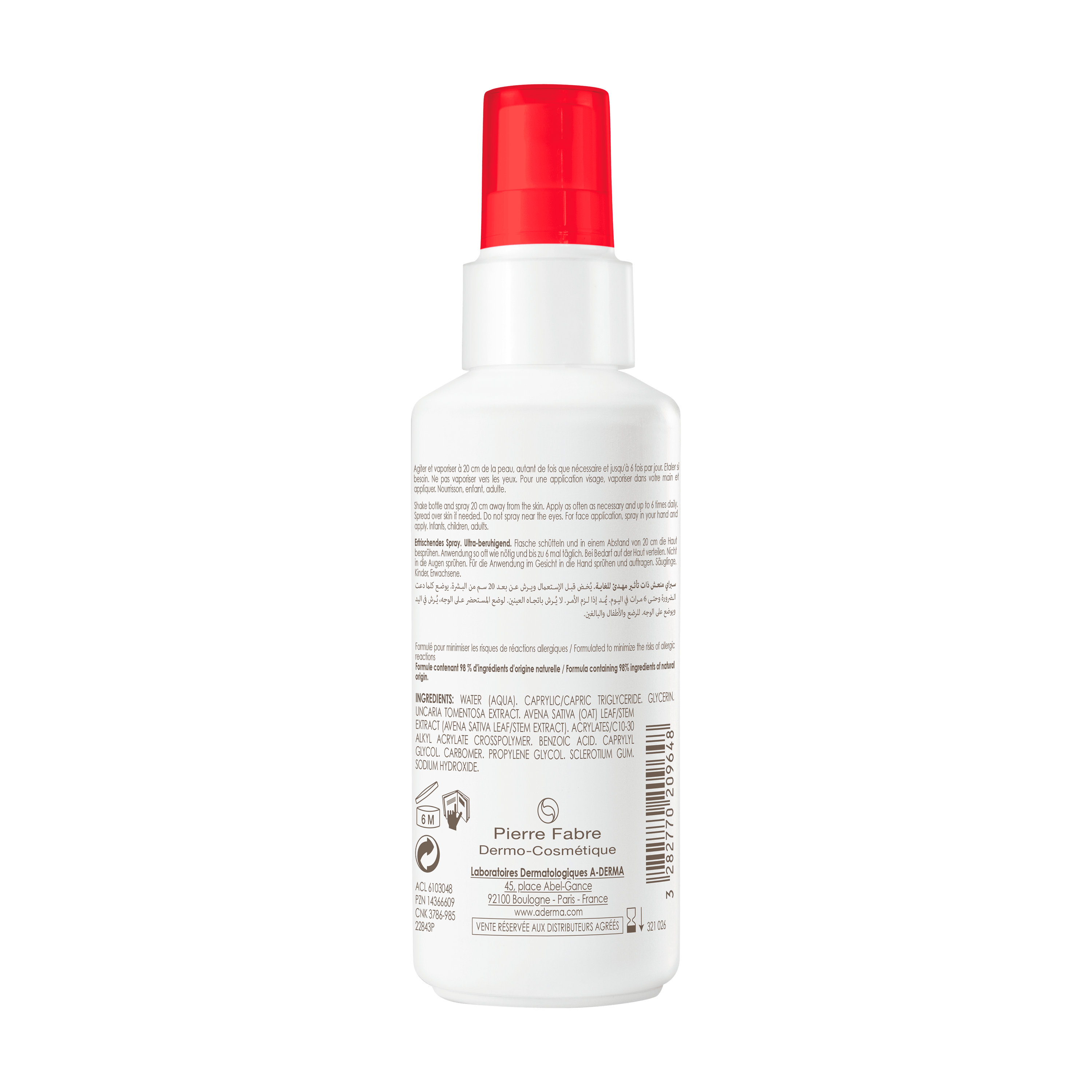 Spray refrescante ultra calmante