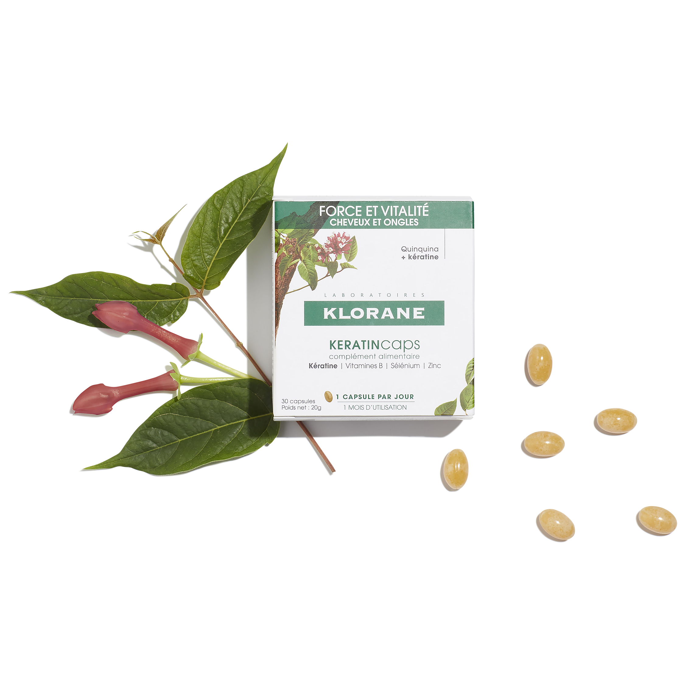 Complément Alimentaire Klorane KERATINcaps - 90 Capsules - Cure 3 Mois Cheveux Et Ongles - Neuf
