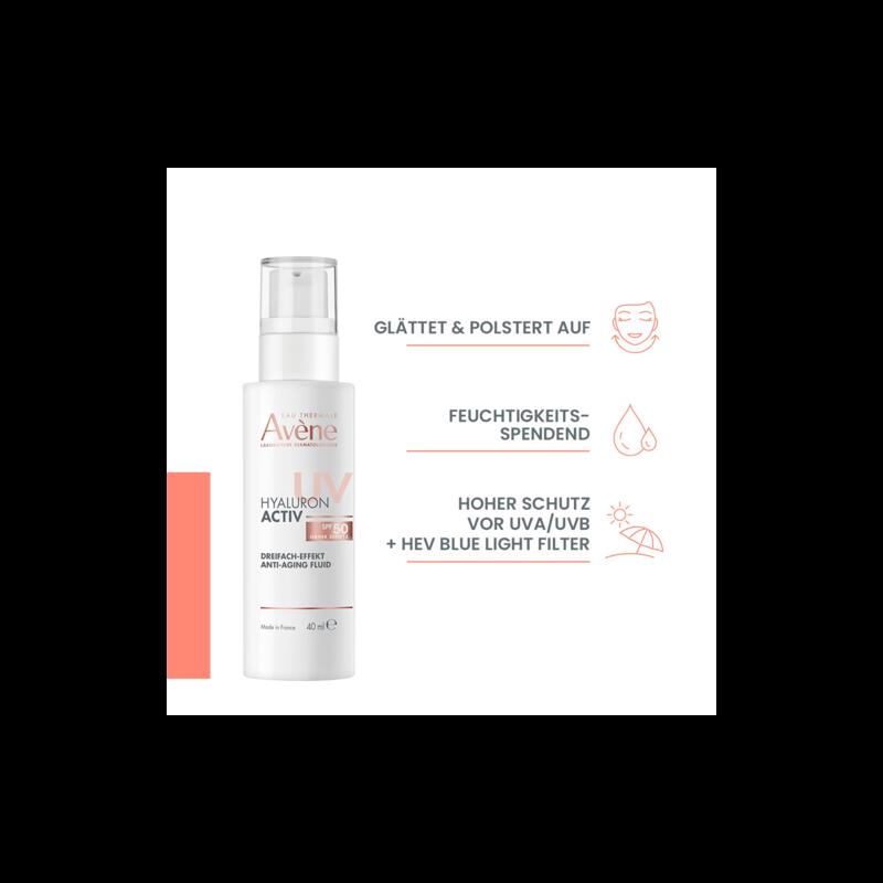 HYALURON ACTIV UV – Anti-Aging-Fluid mit dreifacher Wirksamkeit und Lichtschutzfaktor 50