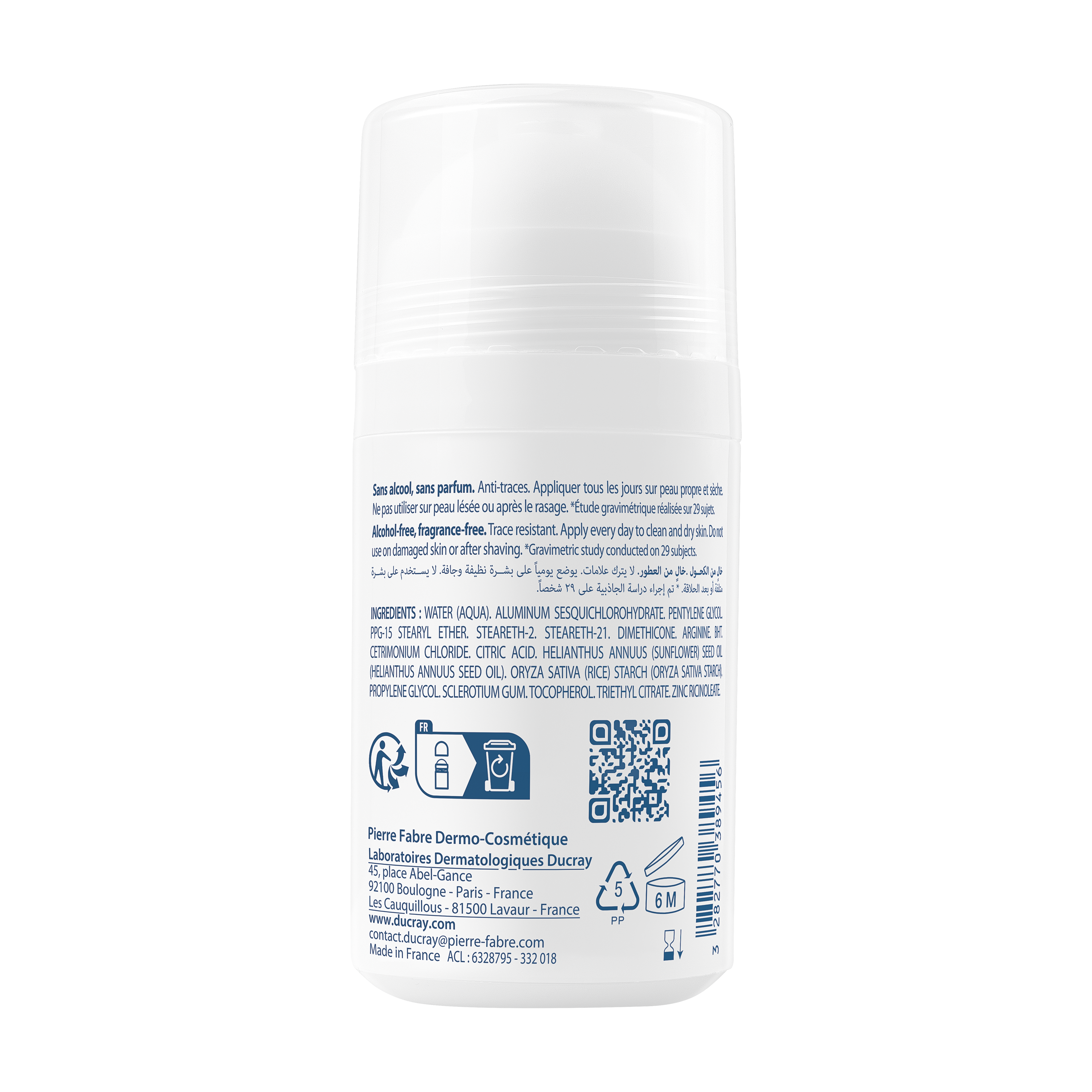 Roll-on anti-transpirant aisselles