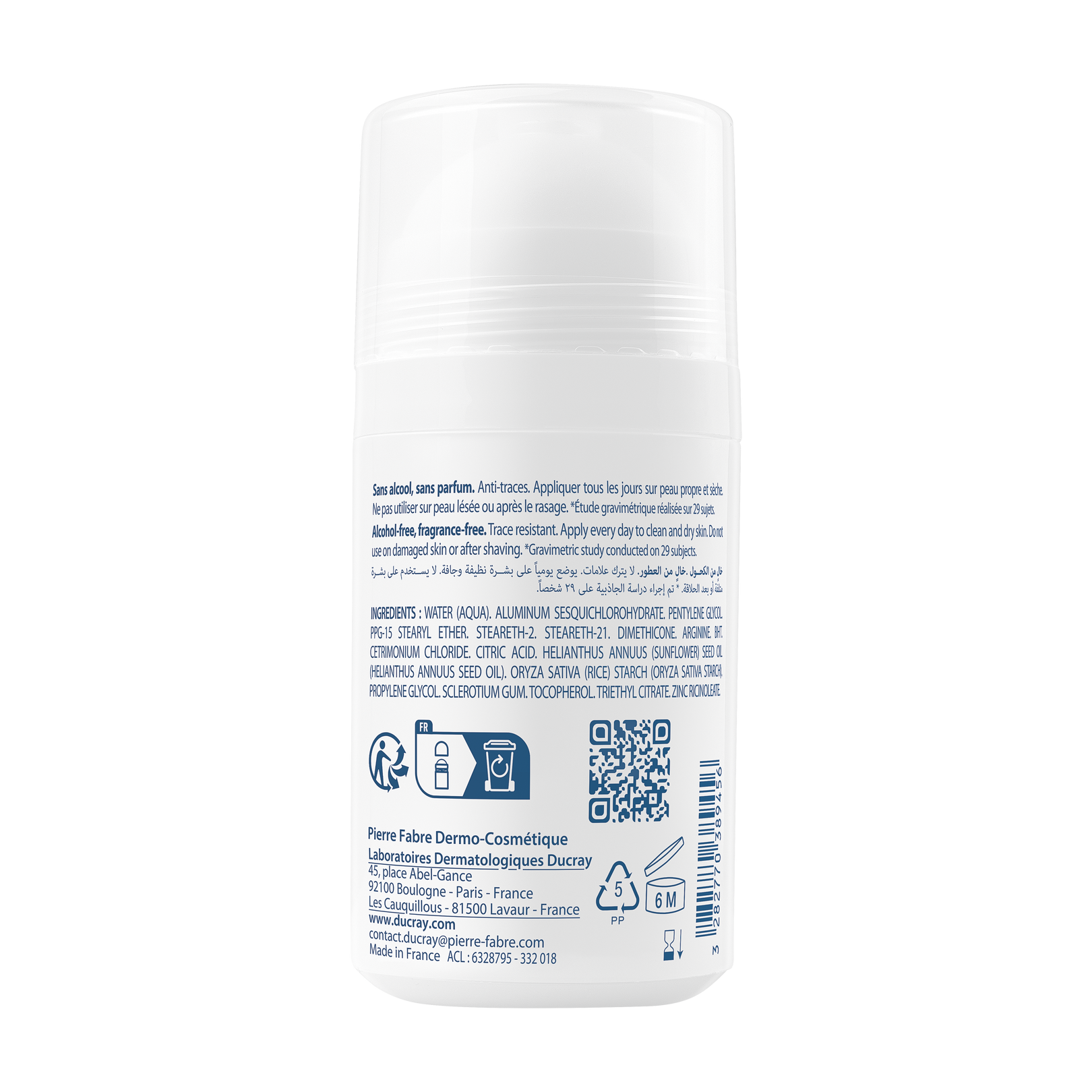 Roll-on anti-transpirant aisselles