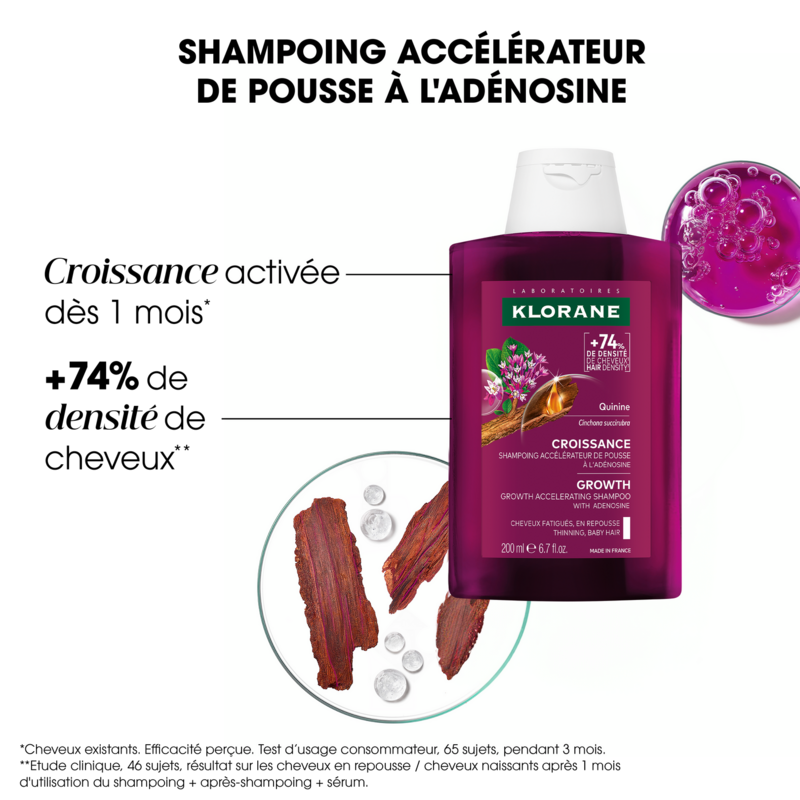 CROISSANCE - Shampoing accélérateur de pousse à l'Adénosine
