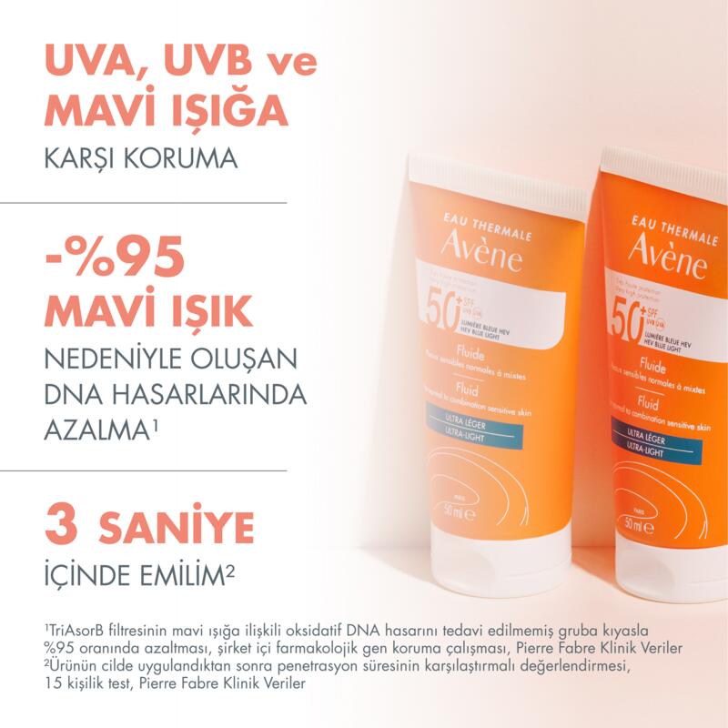 Fluid SPF 50+ Normal veya Karma Ciltler için Güneş Kremi