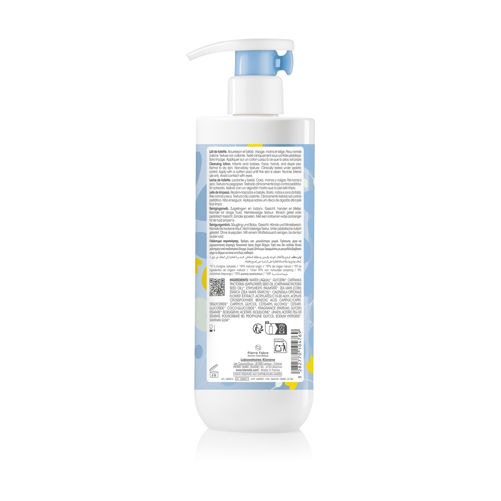 Lait de toilette bébé sans rinçage