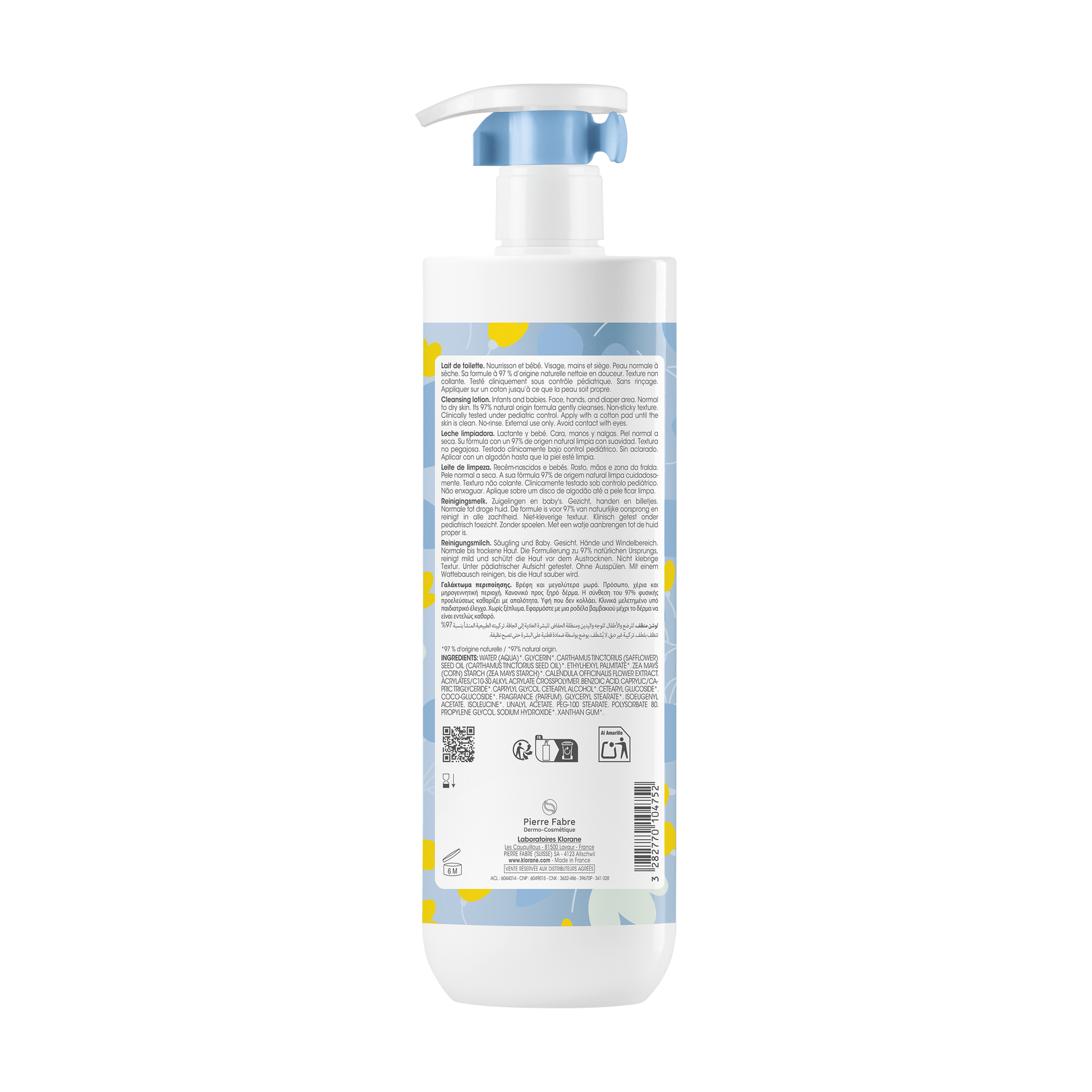 Lait de toilette bébé sans rinçage