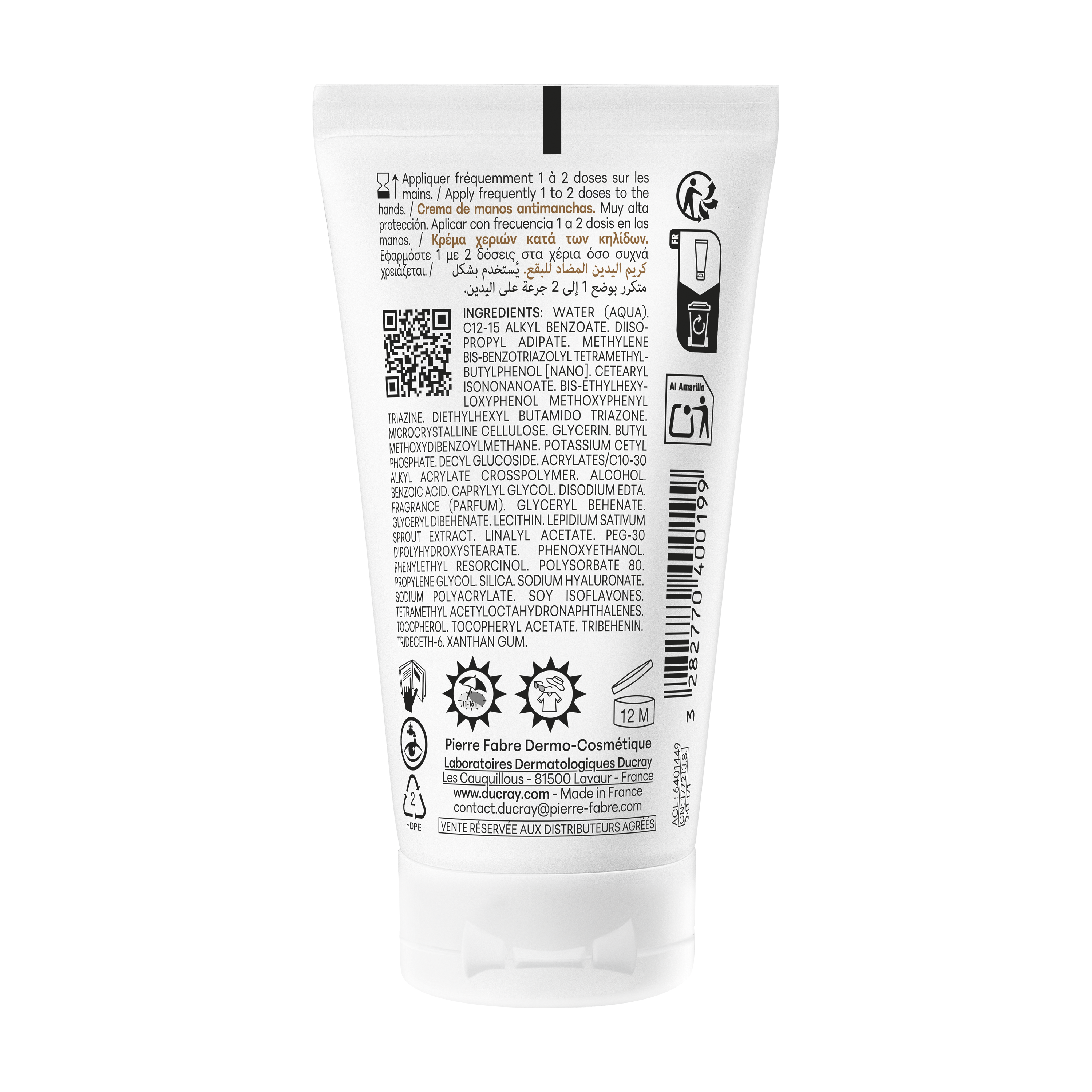 Crème mains antitaches SPF50+