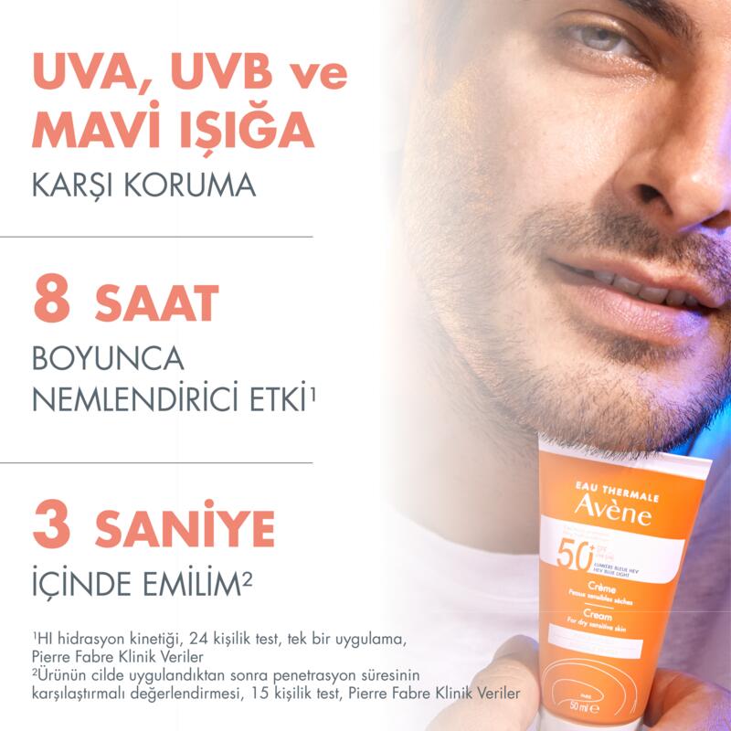 Cream SPF50+ Kuru Ciltler İçin Güneş Kremi 