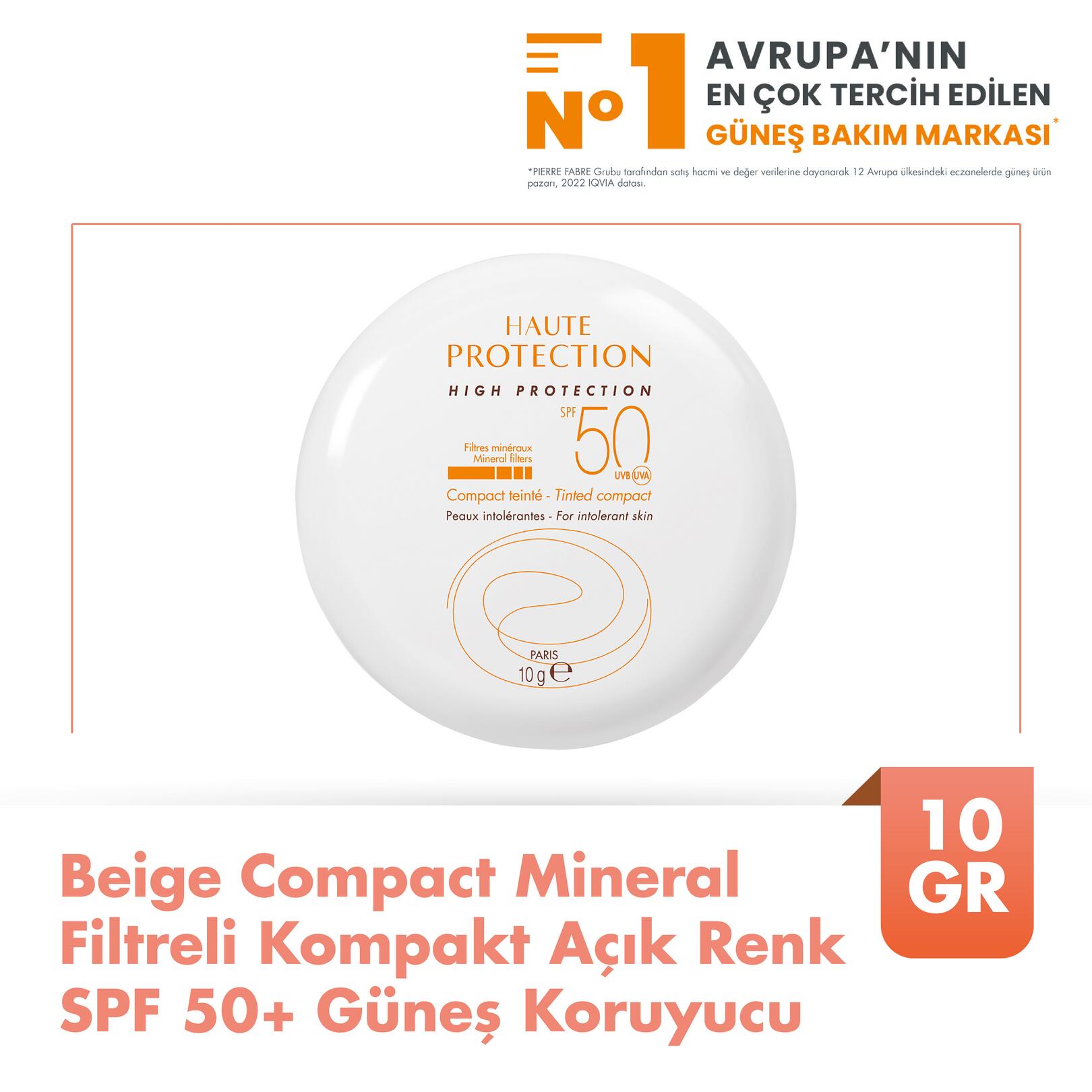 Mineral Filtreli Kompakt Açık Renkli SPF 50+ Güneş Koruyucu