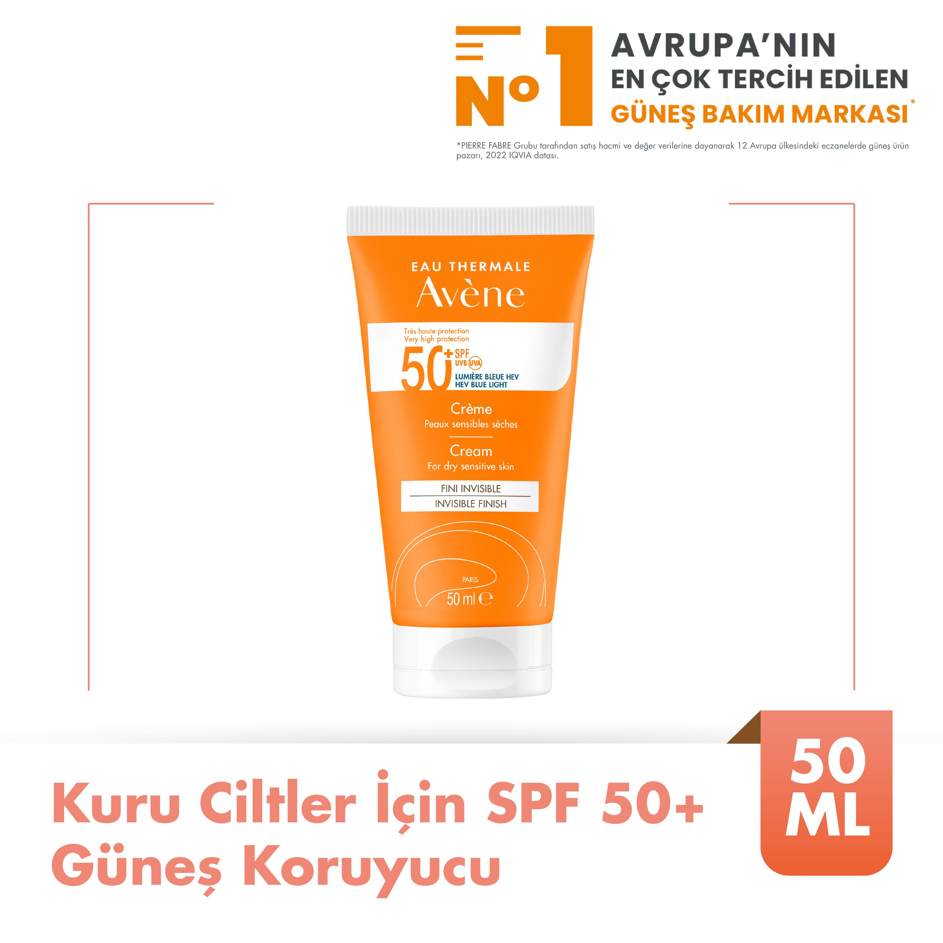 Cream SPF50+ Kuru Ciltler İçin Güneş Kremi