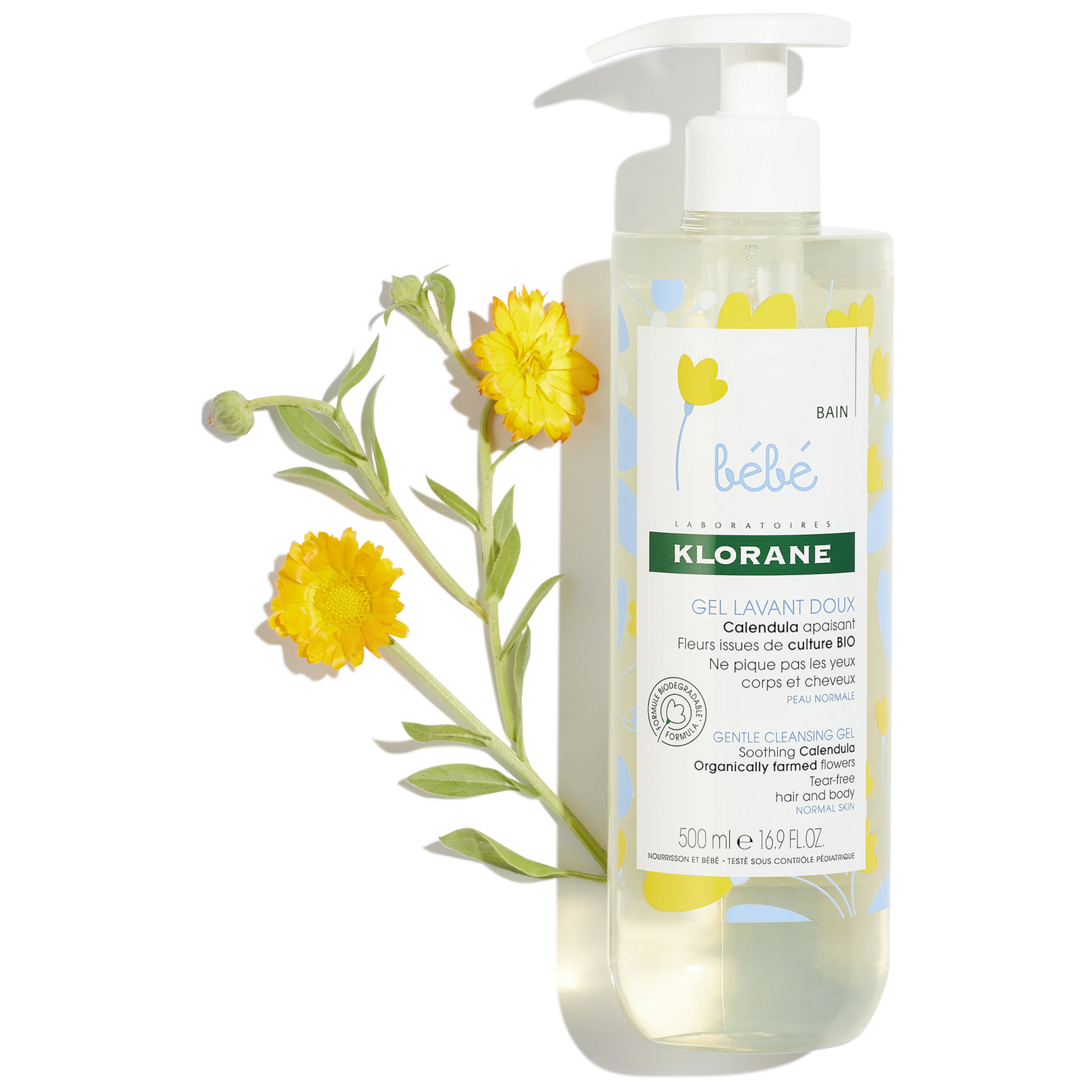 Klorane Bébé Shampooing Gel Lavant Doux Calendula 500ml