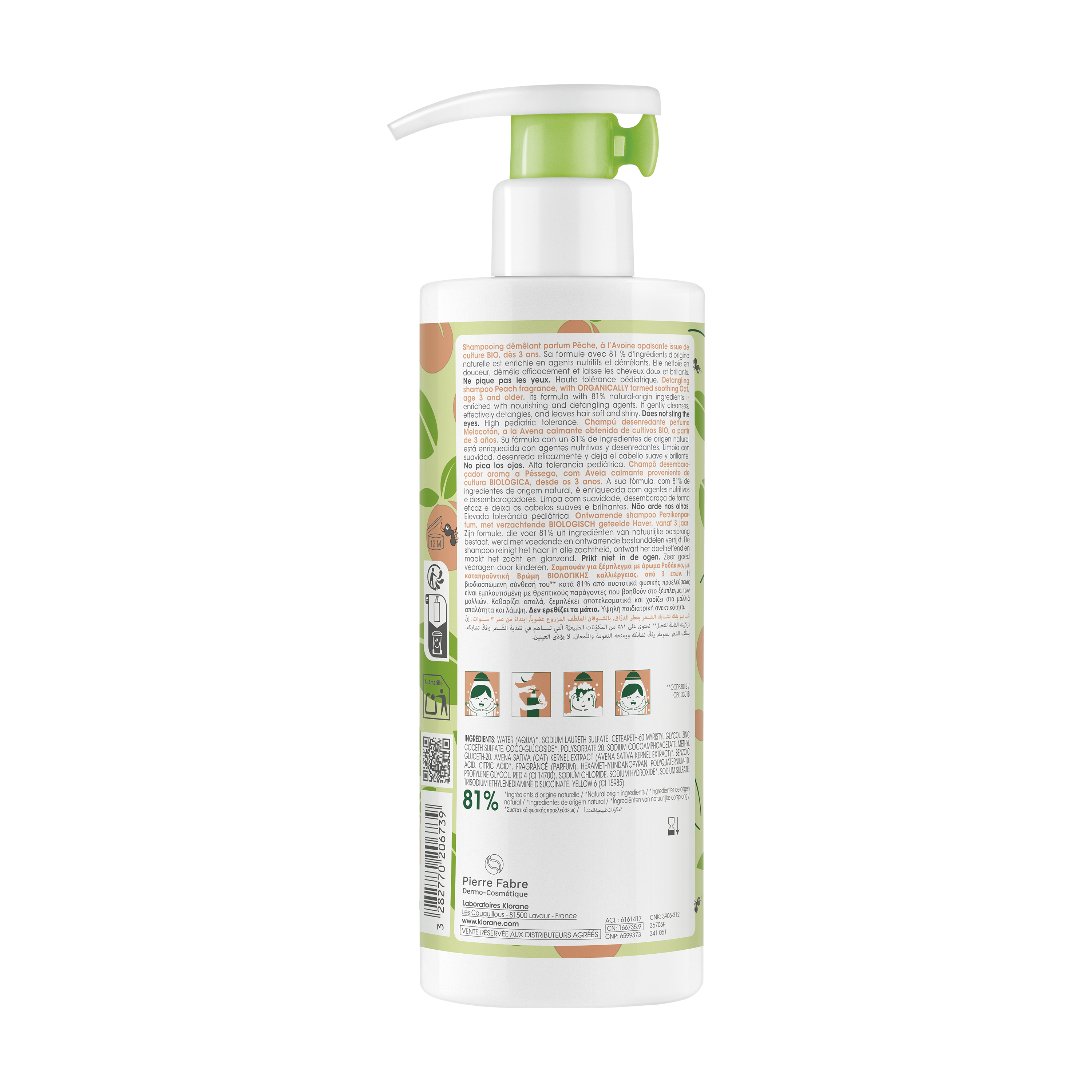 Shampoing Démêlant - Parfum Pêche