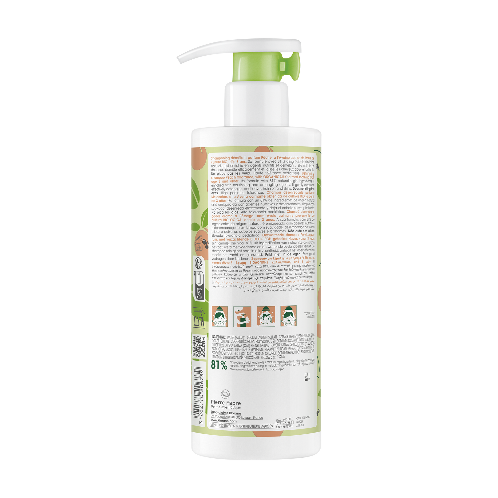 Shampoing Démêlant - Parfum Pêche