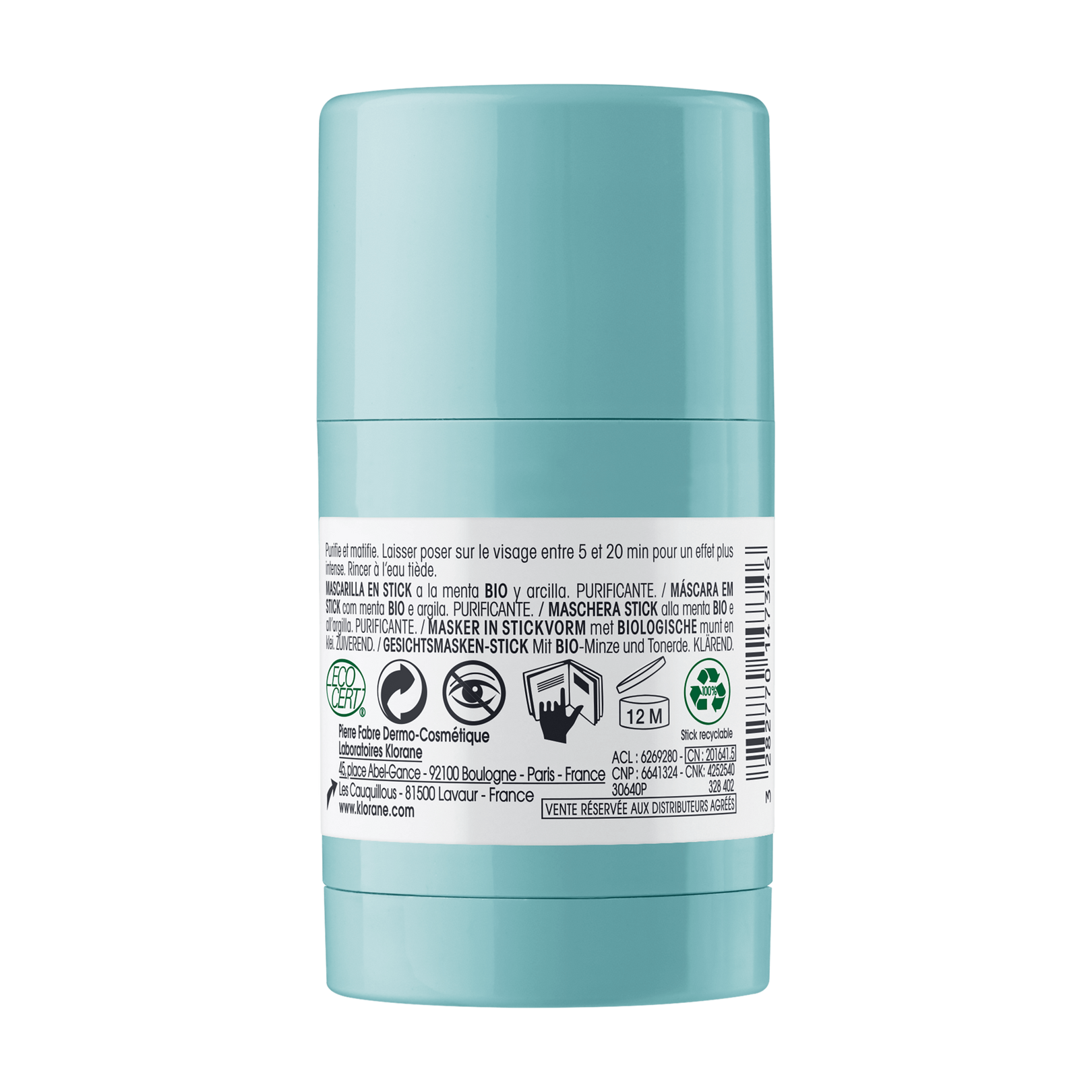 Masque en stick à la menthe BIO et Argile