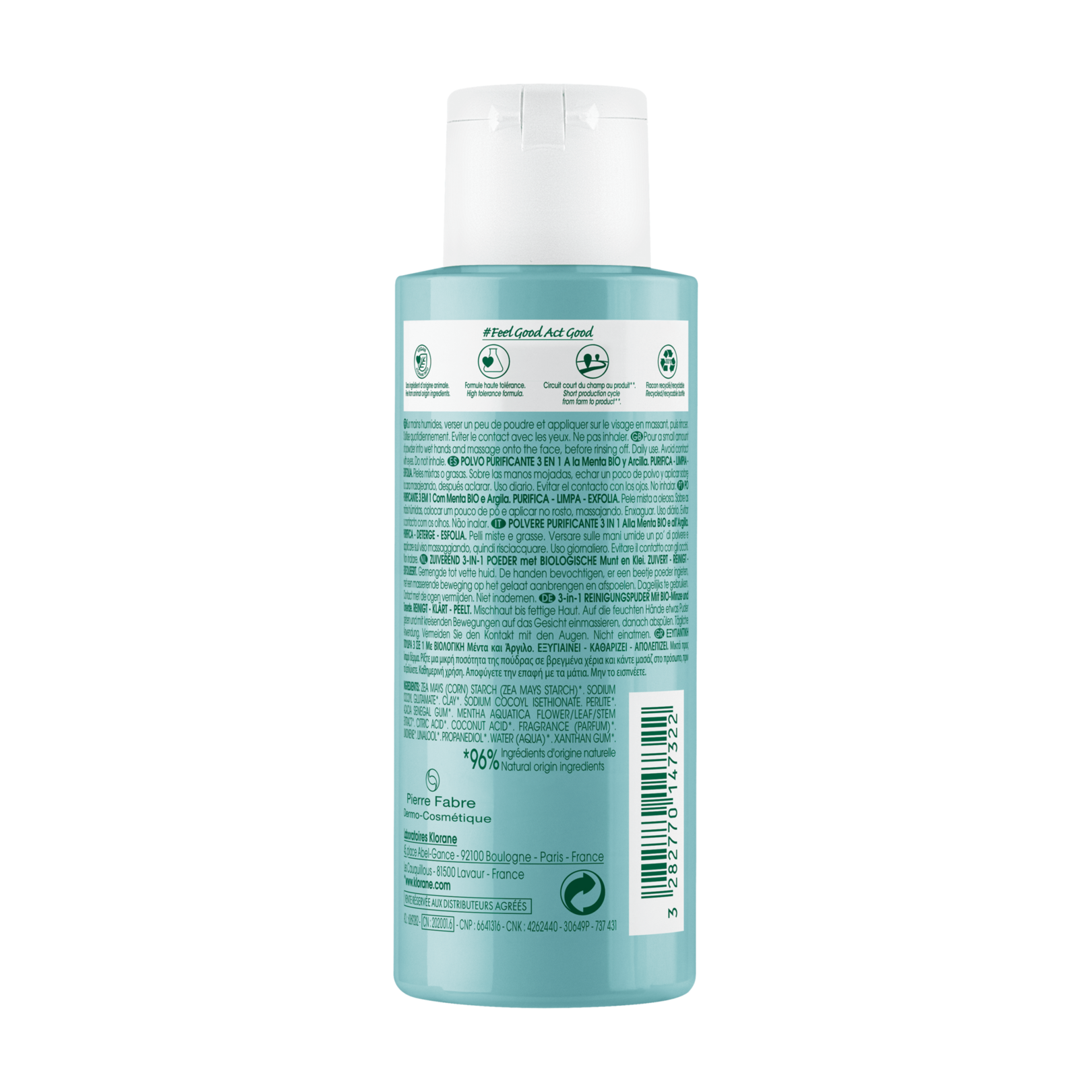 Poudre purifiante 3 en 1 à la Menthe aquatique BIO
