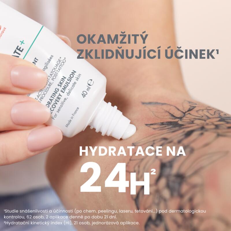 Hydratační obnovující emulze po povrchových dermatologických zákrocích nebo tetování