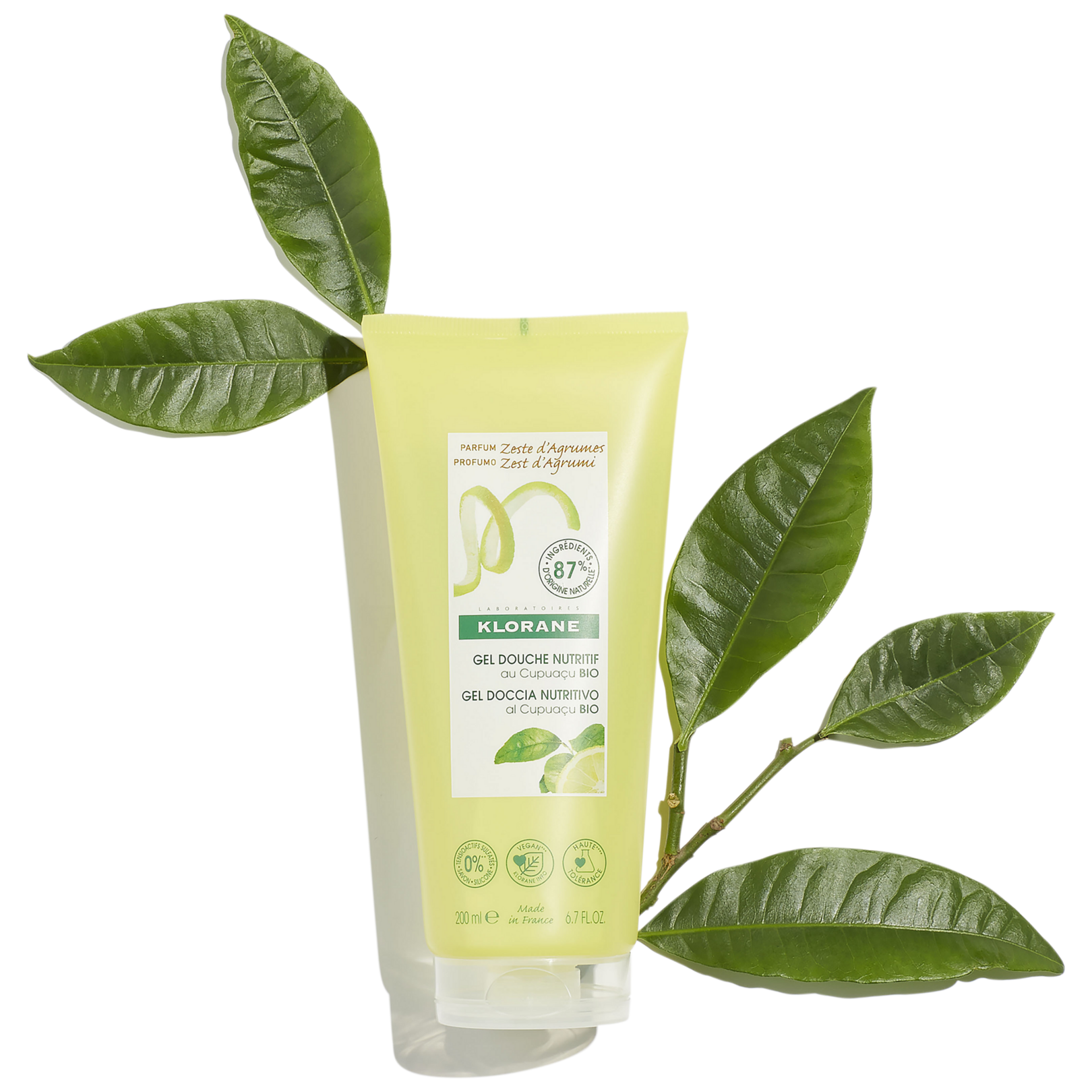 KLORANE Duschgel Zeste D'Agrumes – 200 Ml, Bio-abbaubar, Für Alle Hauttypen
