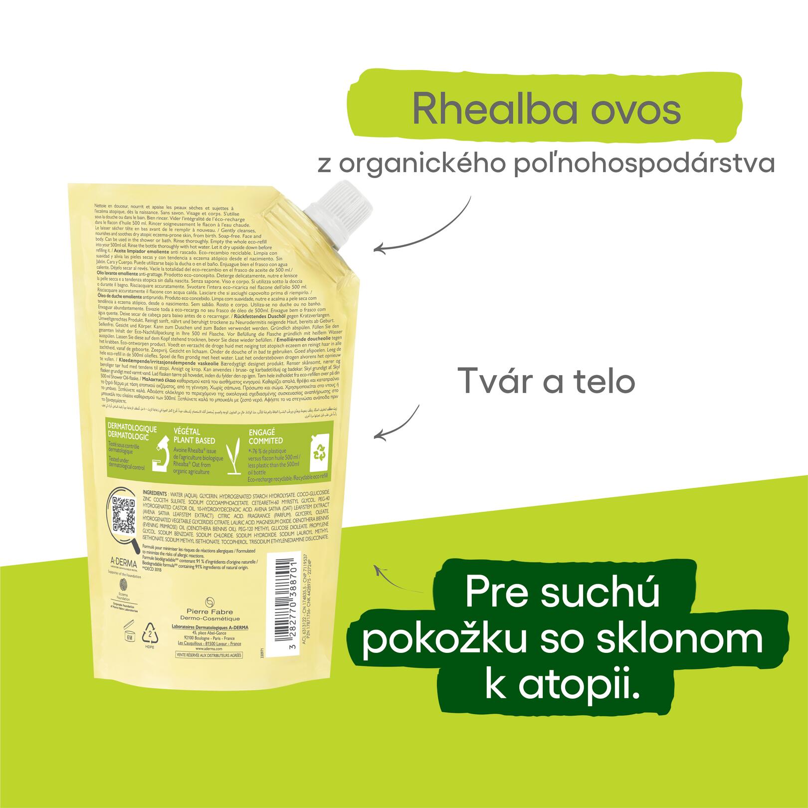 Zvláčňující sprchový olej proti škrábání