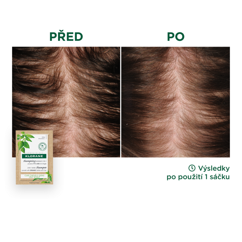 Šampon-Maska 2 v 1 v prášku s BIO kopřivou a jílem