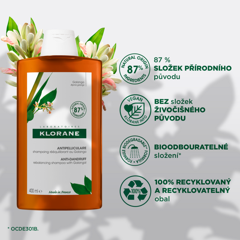 Šampon proti lupům s galangalem - pro obnovení rovnováhy