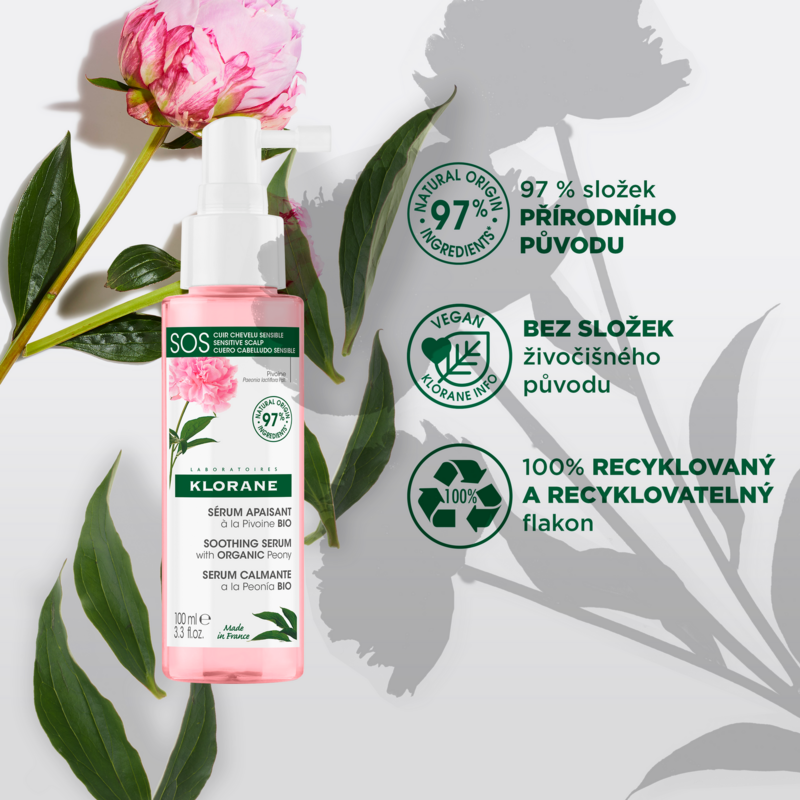 Upokojujúce sérum s BIO pivóniou – upokojenie citlivej a podráždenej vlasovej pokožky