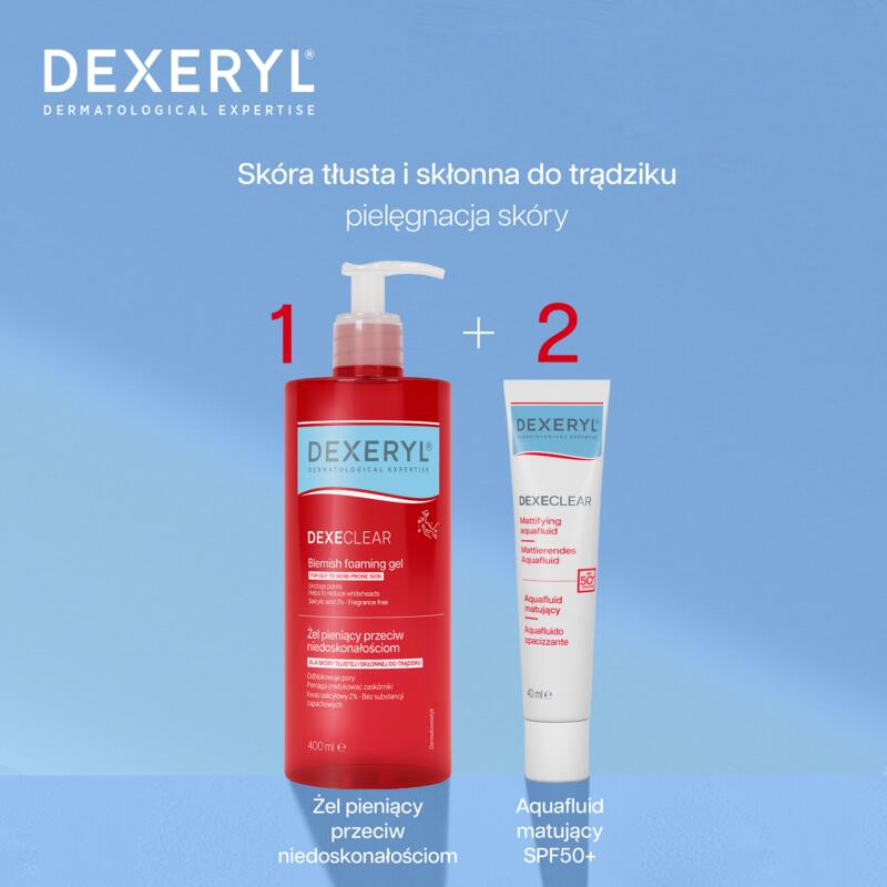 DEXECLEAR Aquafluid matujący SPF50+