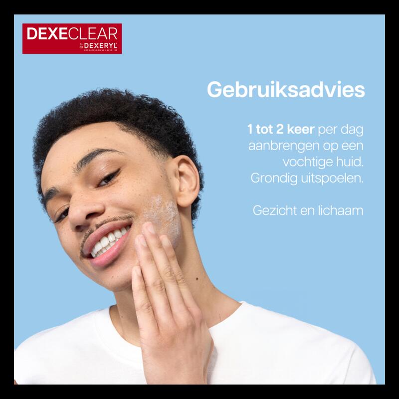 DEXECLEAR Schuimende gel tegen onzuiverheden