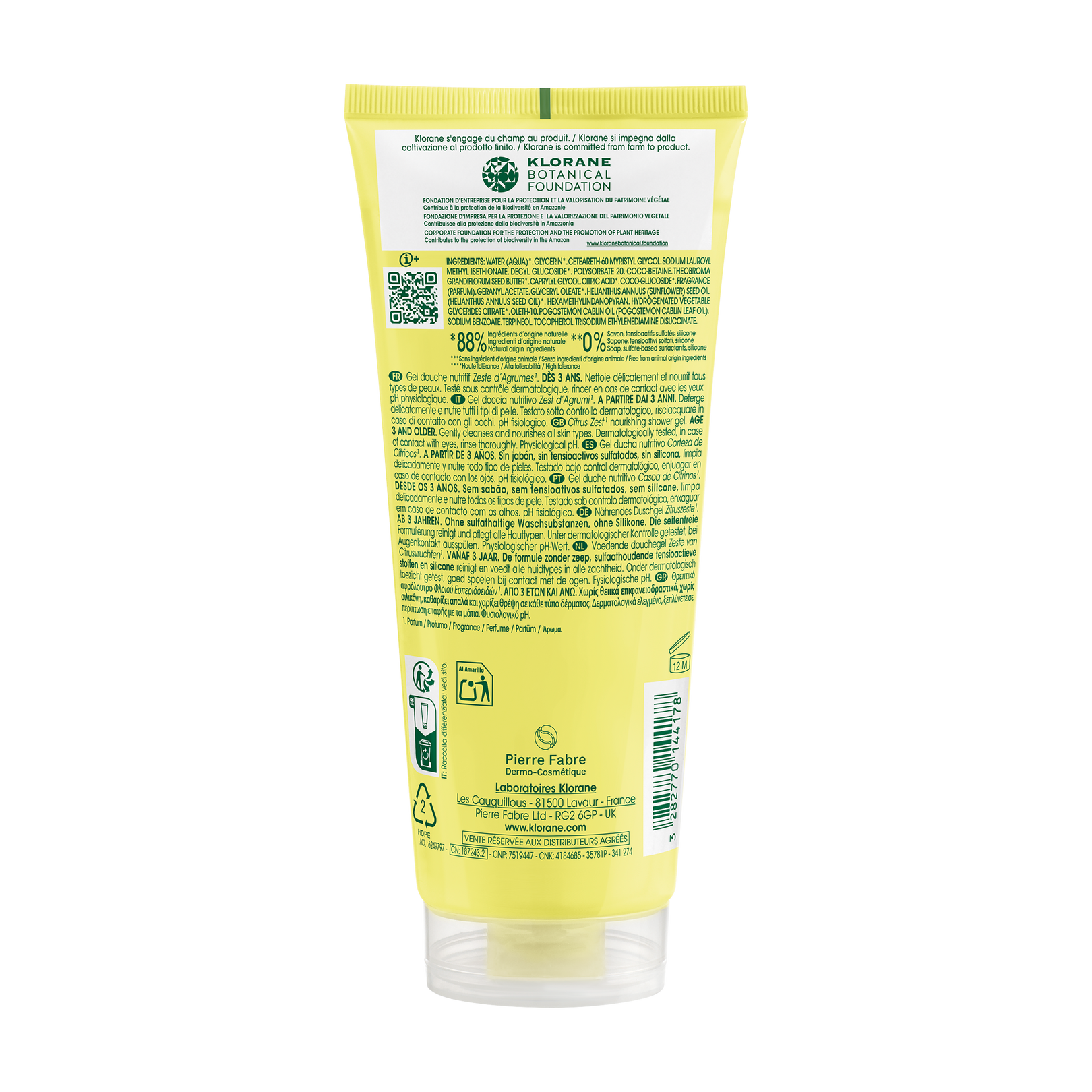 Gel douche au parfum Zeste d’Agrumes