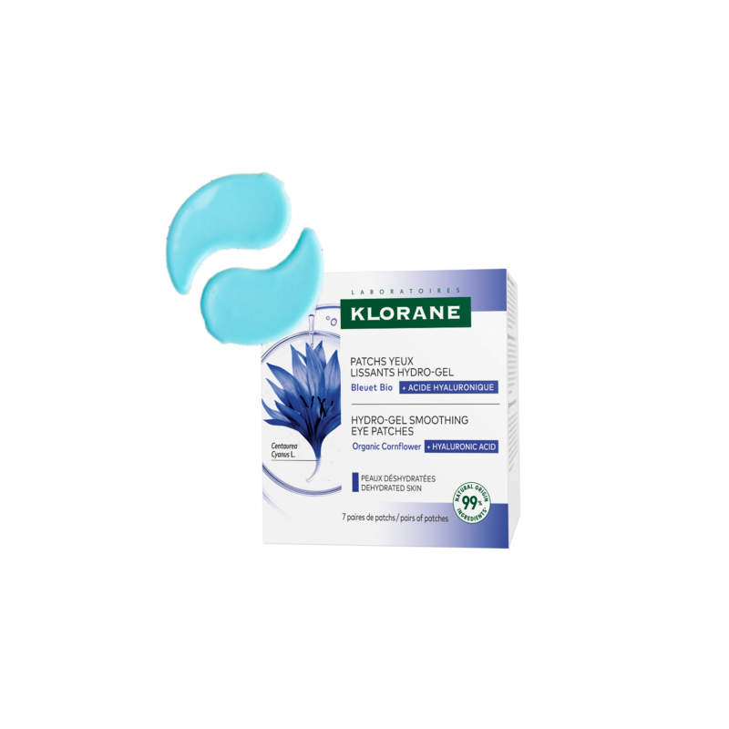 Patchs yeux lissants hydro-gel au Bleuet Bio et à l'Acide Hyaluronique