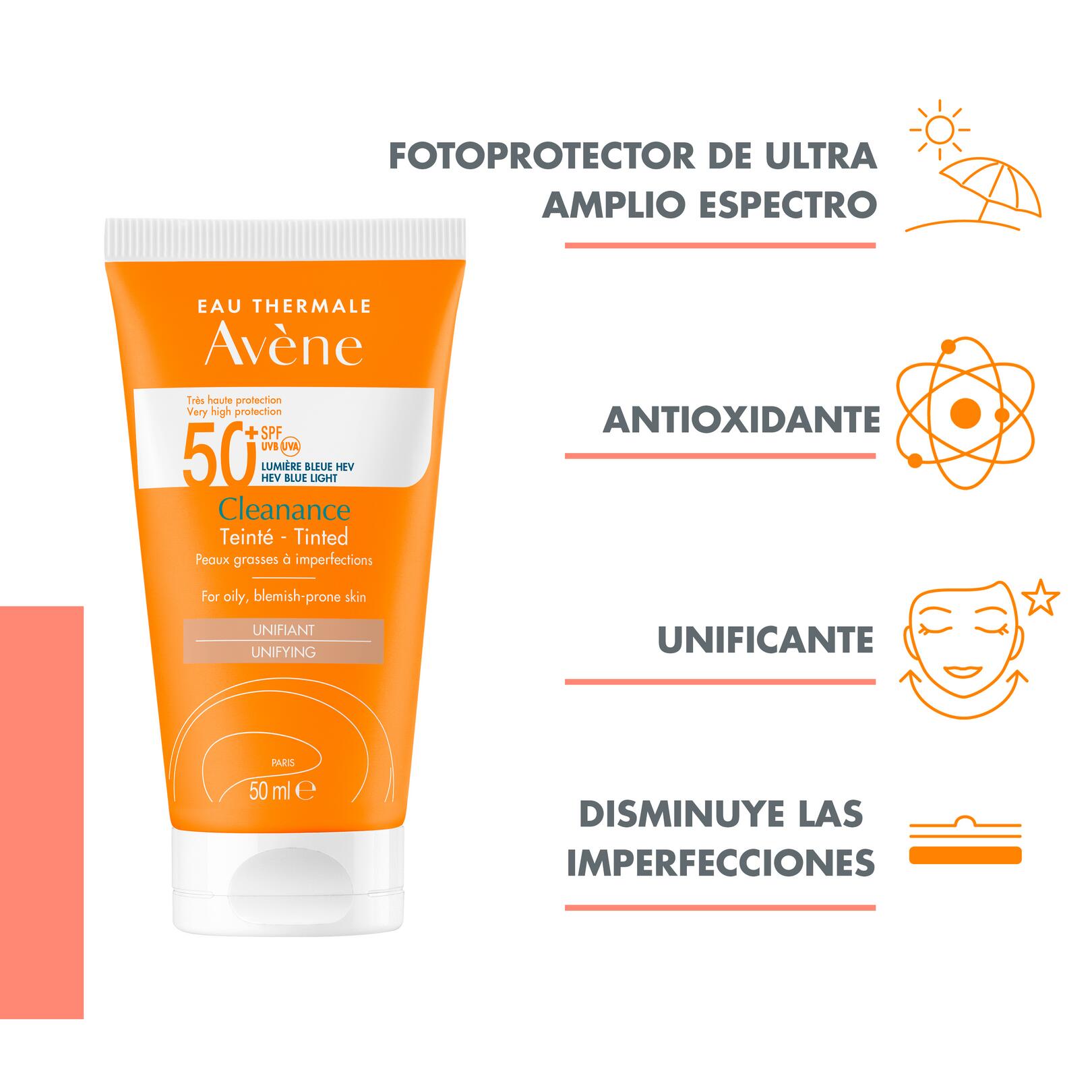 Cleanance solar con color SPF 50+ | Eau Thermale Avène