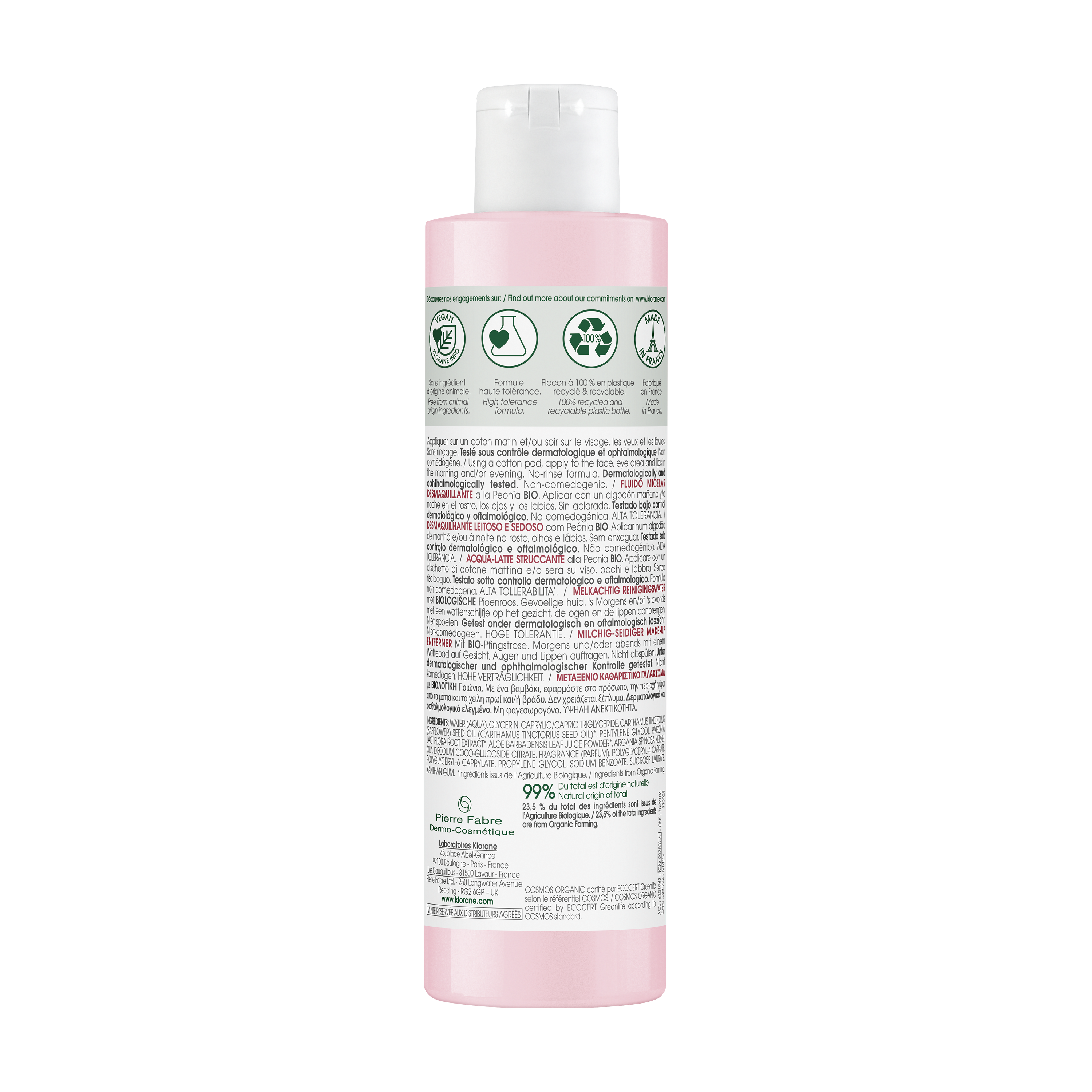 Eau lactée démaquillante à la Pivoine BIO — Peaux sensibles