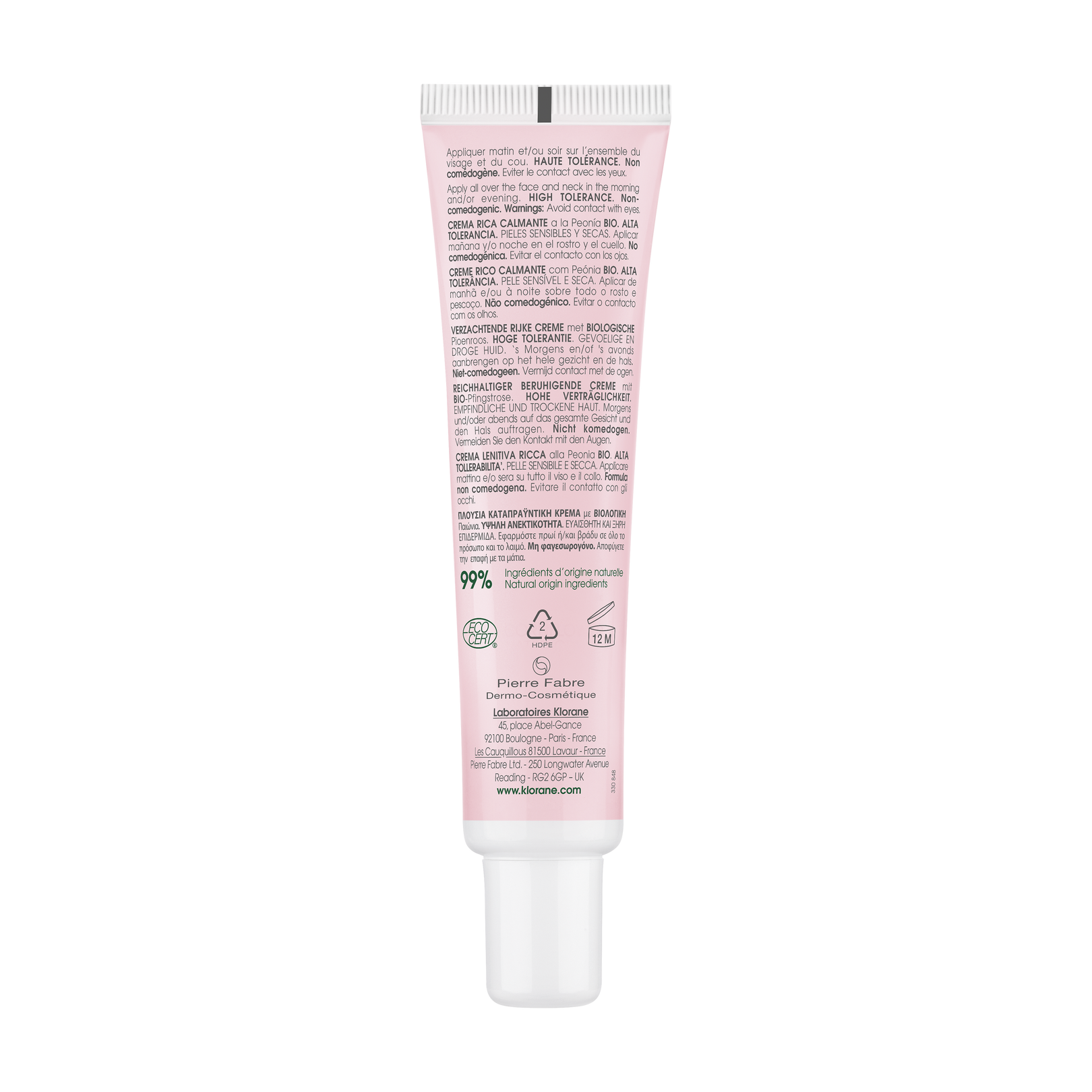 Creme Rico Calmante com Peónia BIO - Pele Sensível e Seca