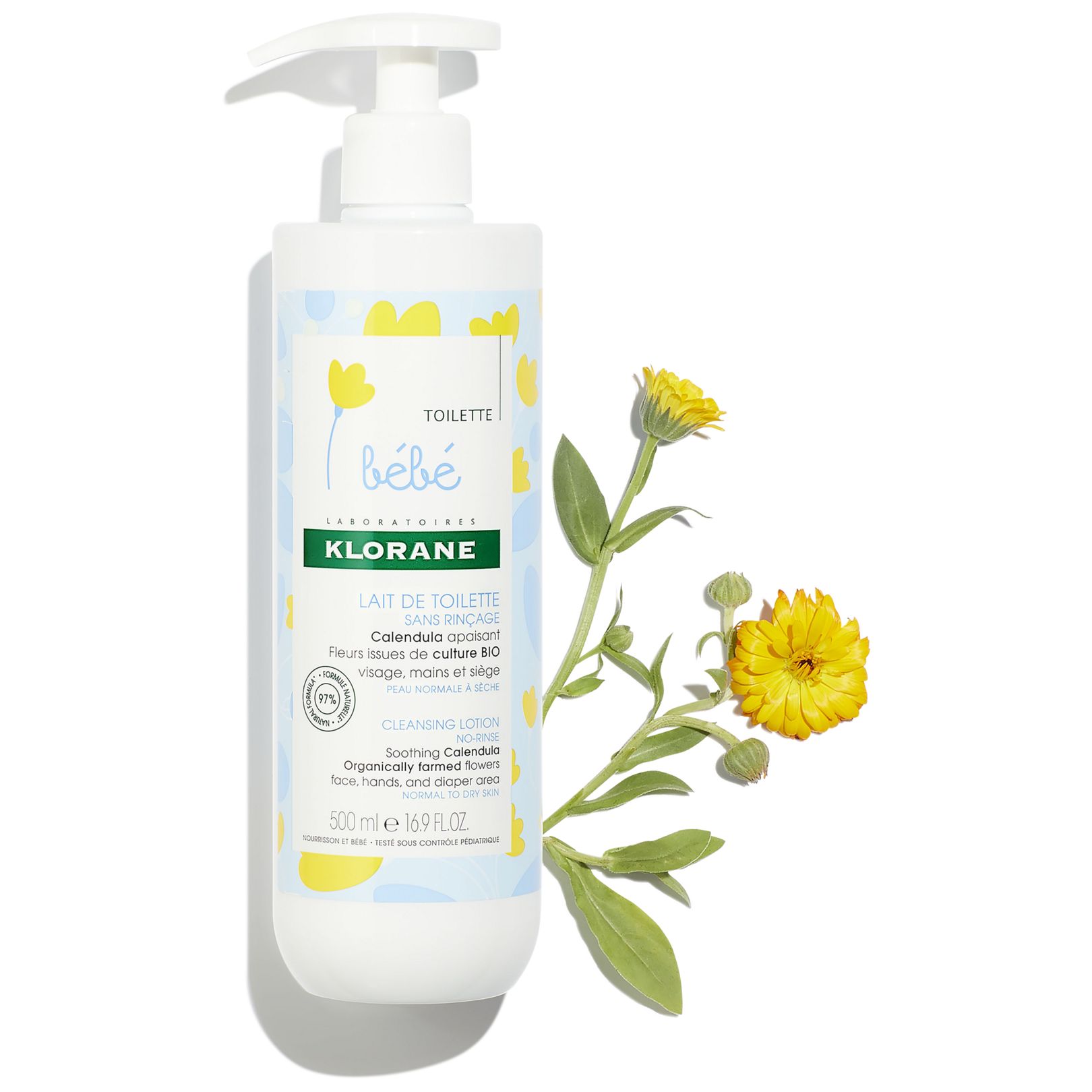 Lait de toilette sans rinçage au Calendula