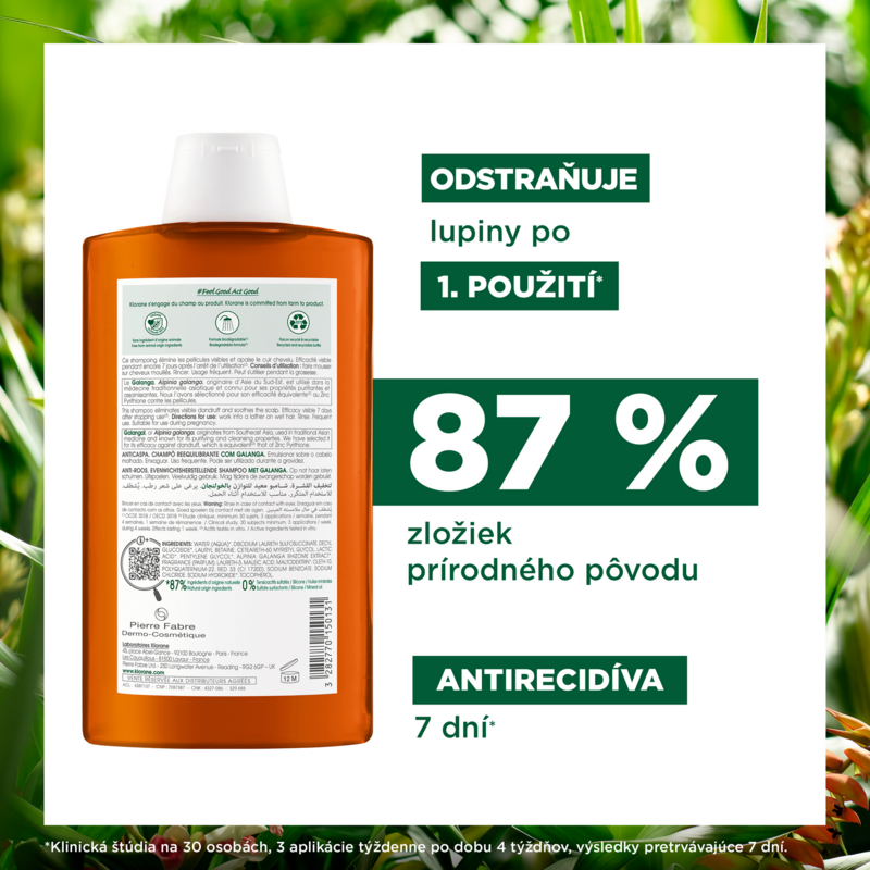 Šampón s galangalom na obnovenie rovnováhy