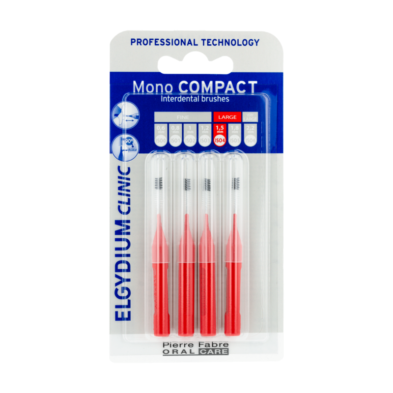 ELGYDIUM Clinic Monocompact rood (ISO 4) - interdentale borstel