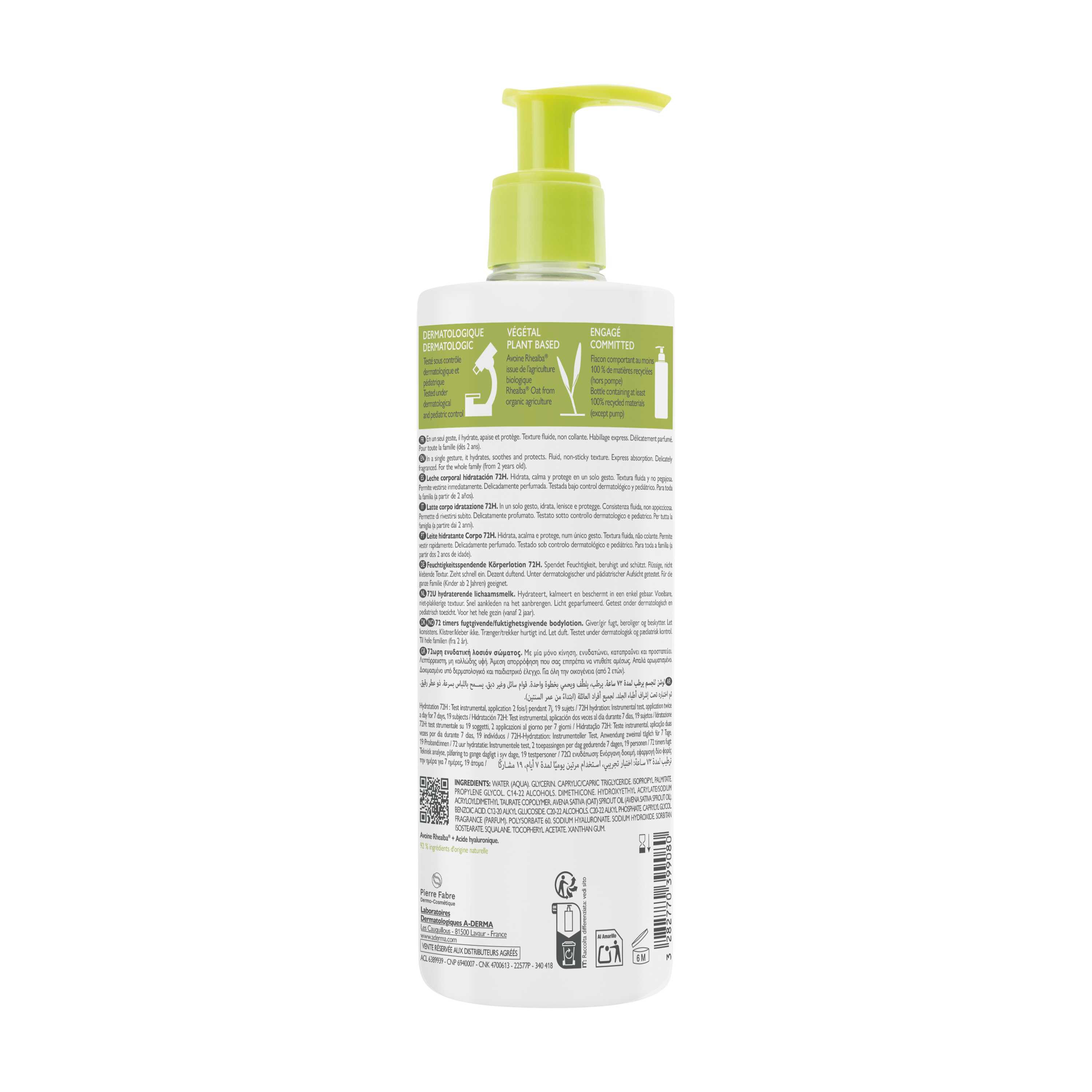 Lait corps hydratation 72H