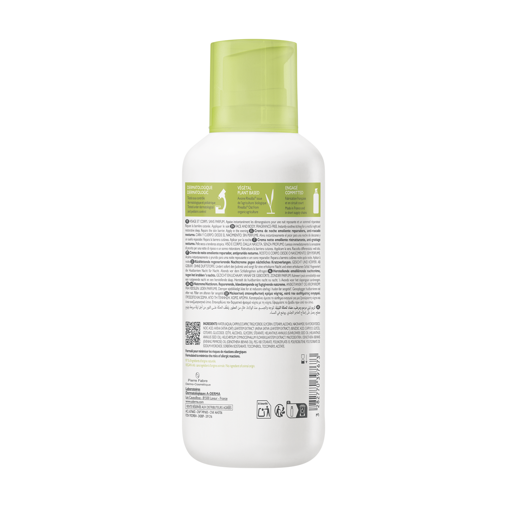 Crème nuit émolliente réparatrice