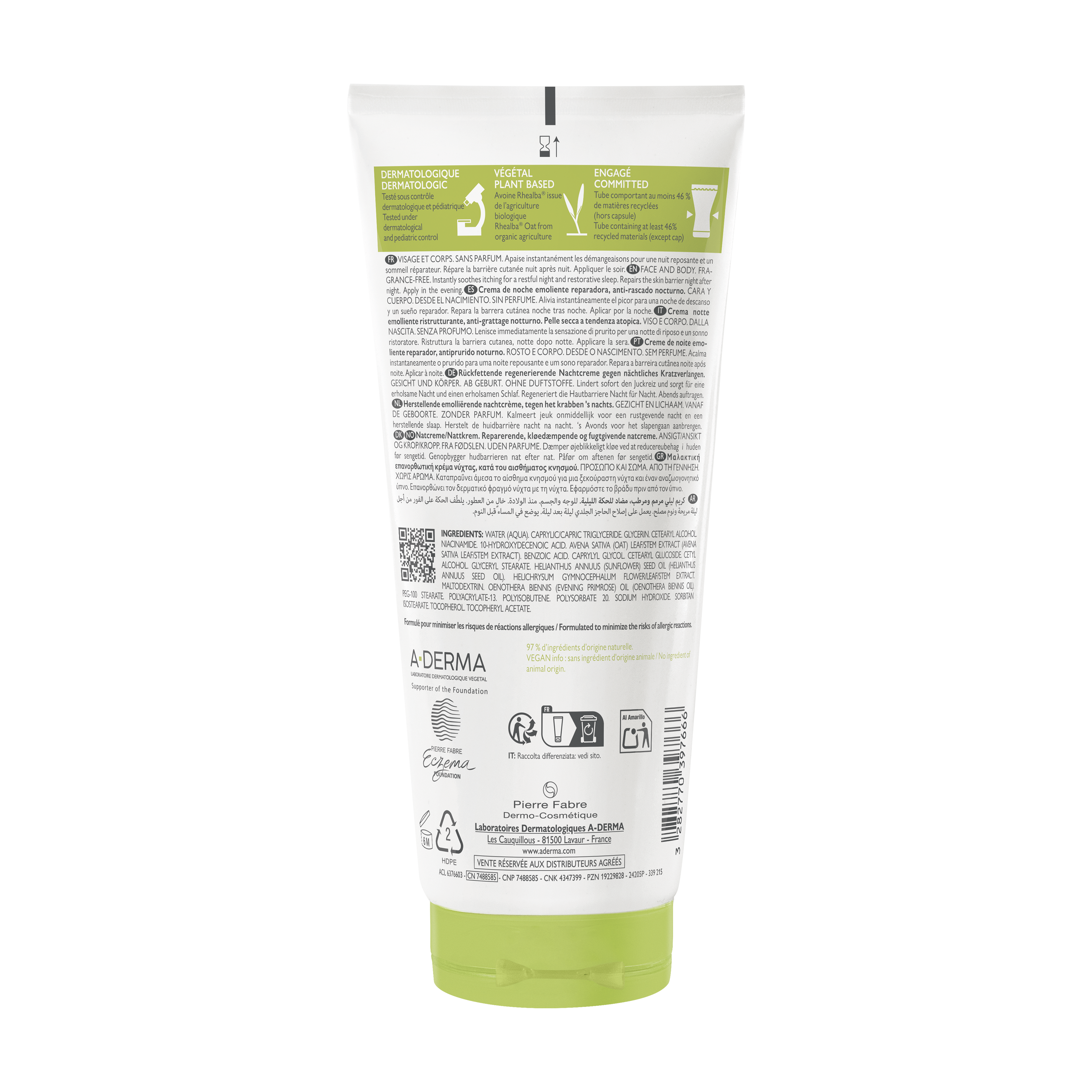 Exomega Control Night Cream | Fuktighetskrem mot nattlig kløe