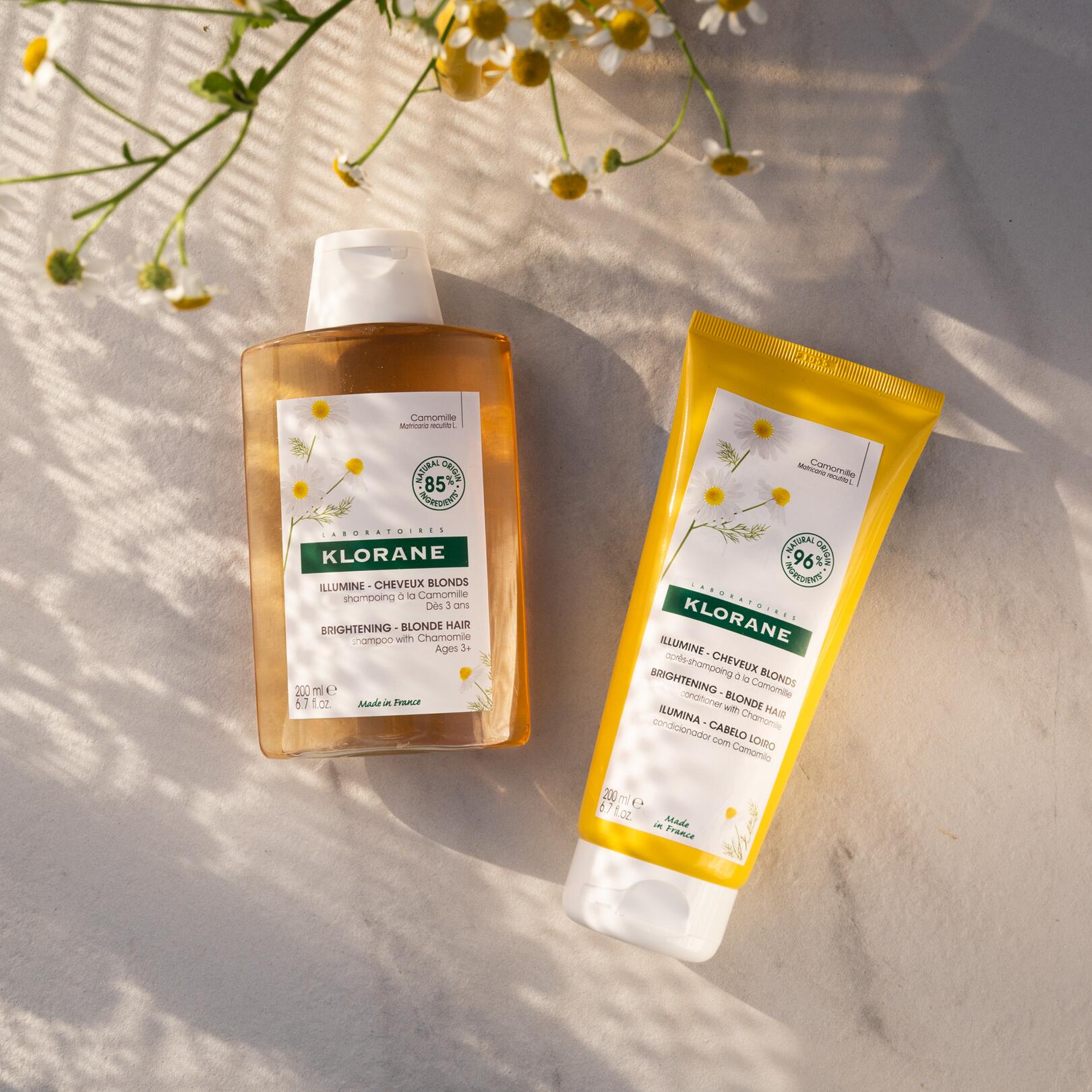 Shampoing Camomille éclaircissant cheveux blonds, reflets dorés — free download