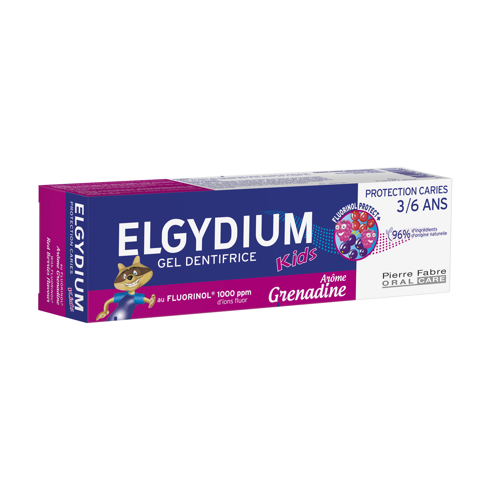 ELGYDIUM Kids Czerwone Owoce pasta do zębów dla dzieci w wieku od 3 do 6 lat z Kompleksem Fluorinol Protect +, 50 ml 