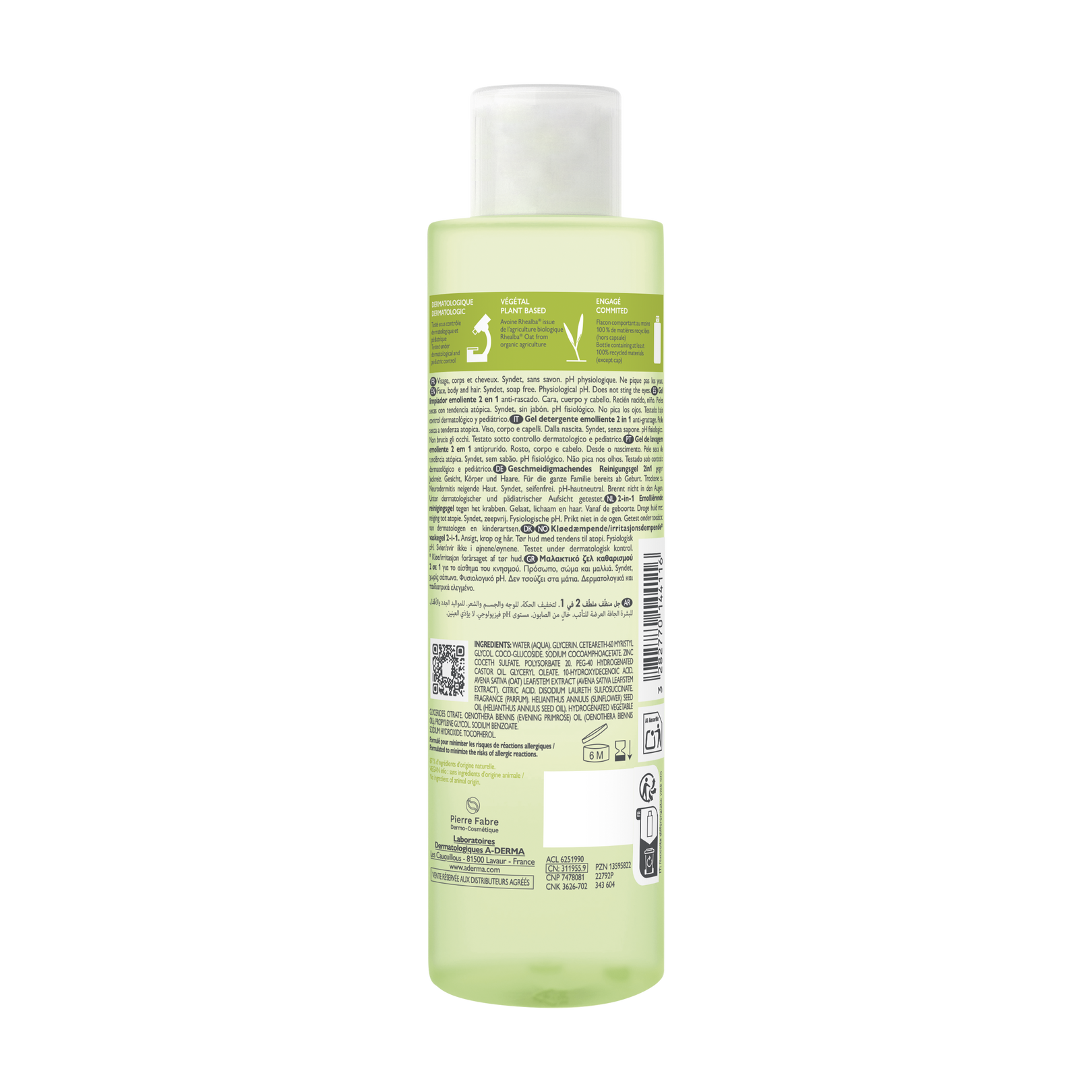  Gel lavant émollient 2 en 1 anti-démangeaisons