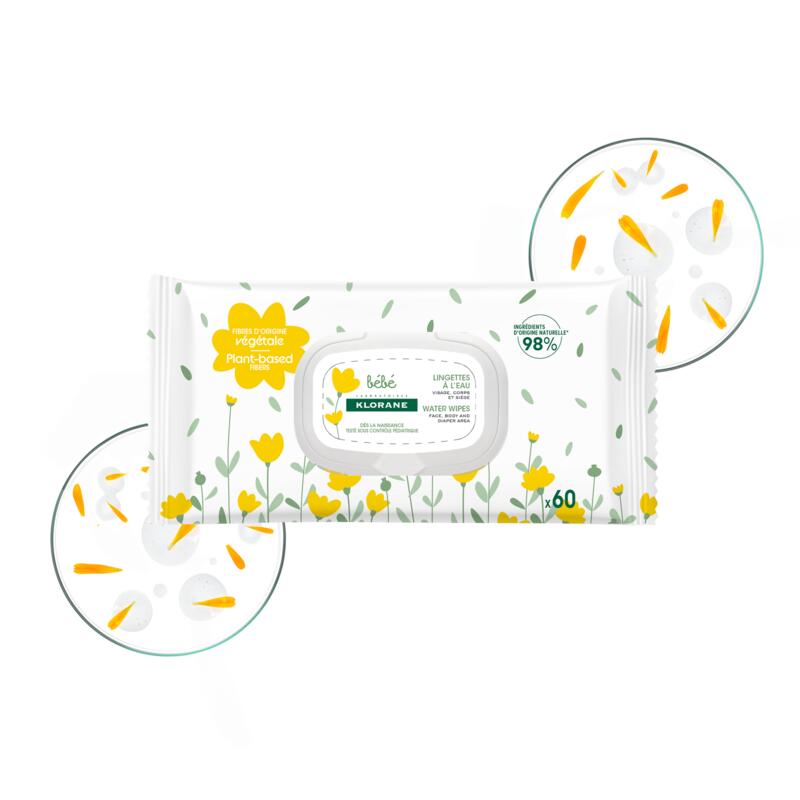 Lingettes nettoyantes à l'eau