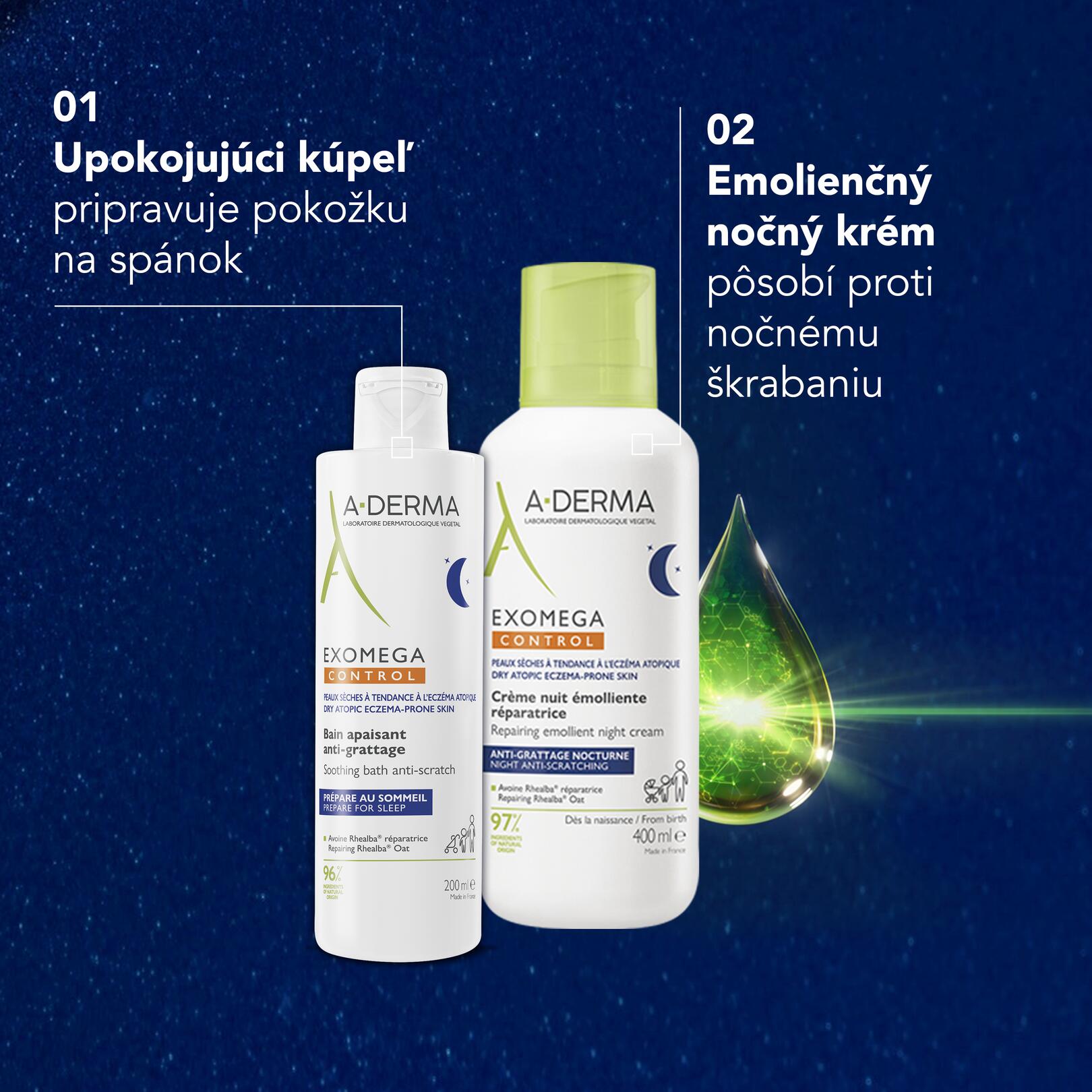 Exomega Control Regeneračný emolienčný nočný krém