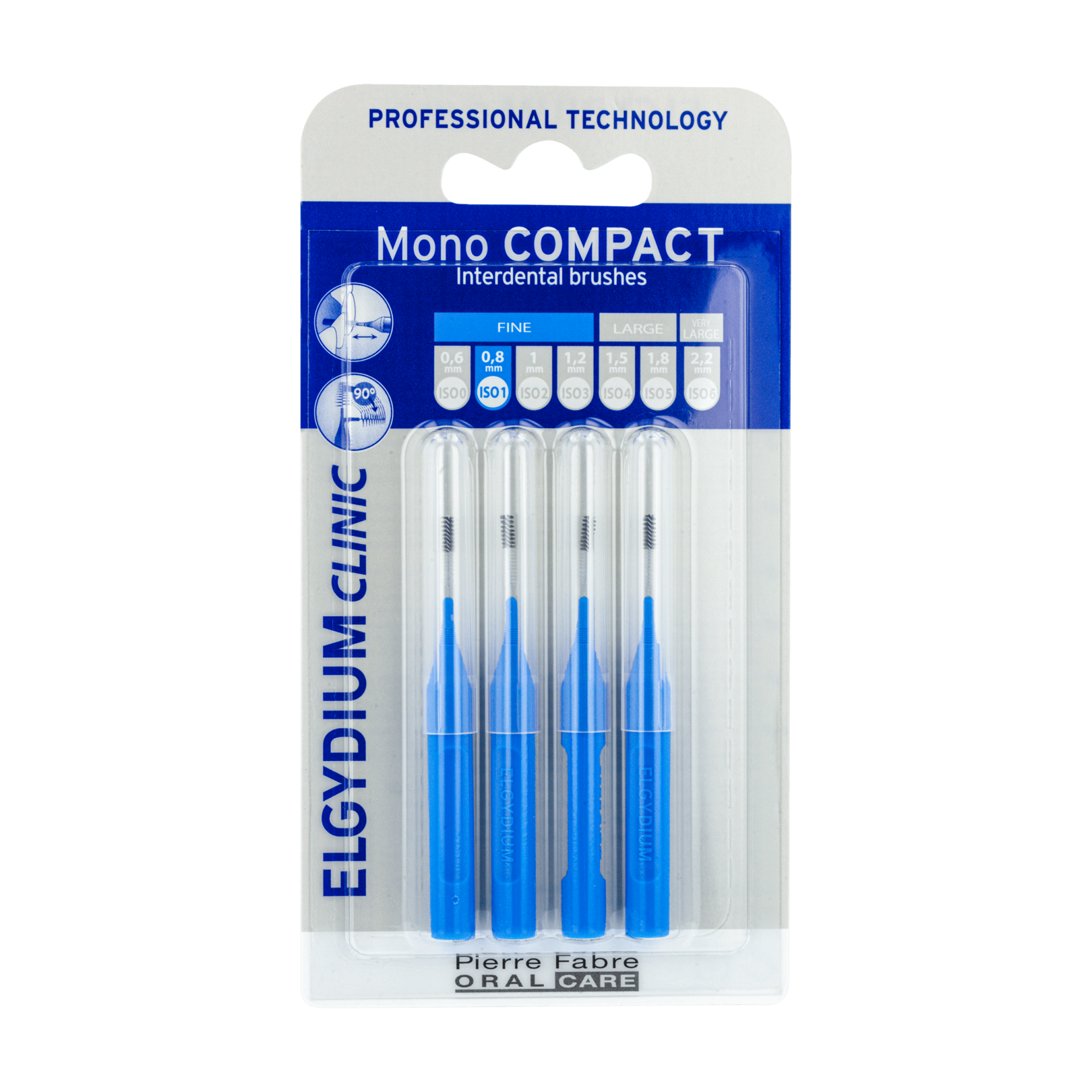 ELGYDIUM CLINIC Mono Compact Μπλε (0,8mm - ISO 1) - Μεσοδόντια βουρτσάκια