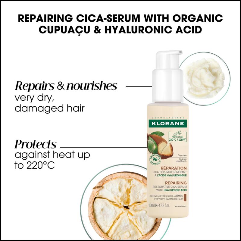 Repairing Cica-Serum with Organic Cupuaçu & Hyaluronic Acid - Very Dry, Damaged Hair